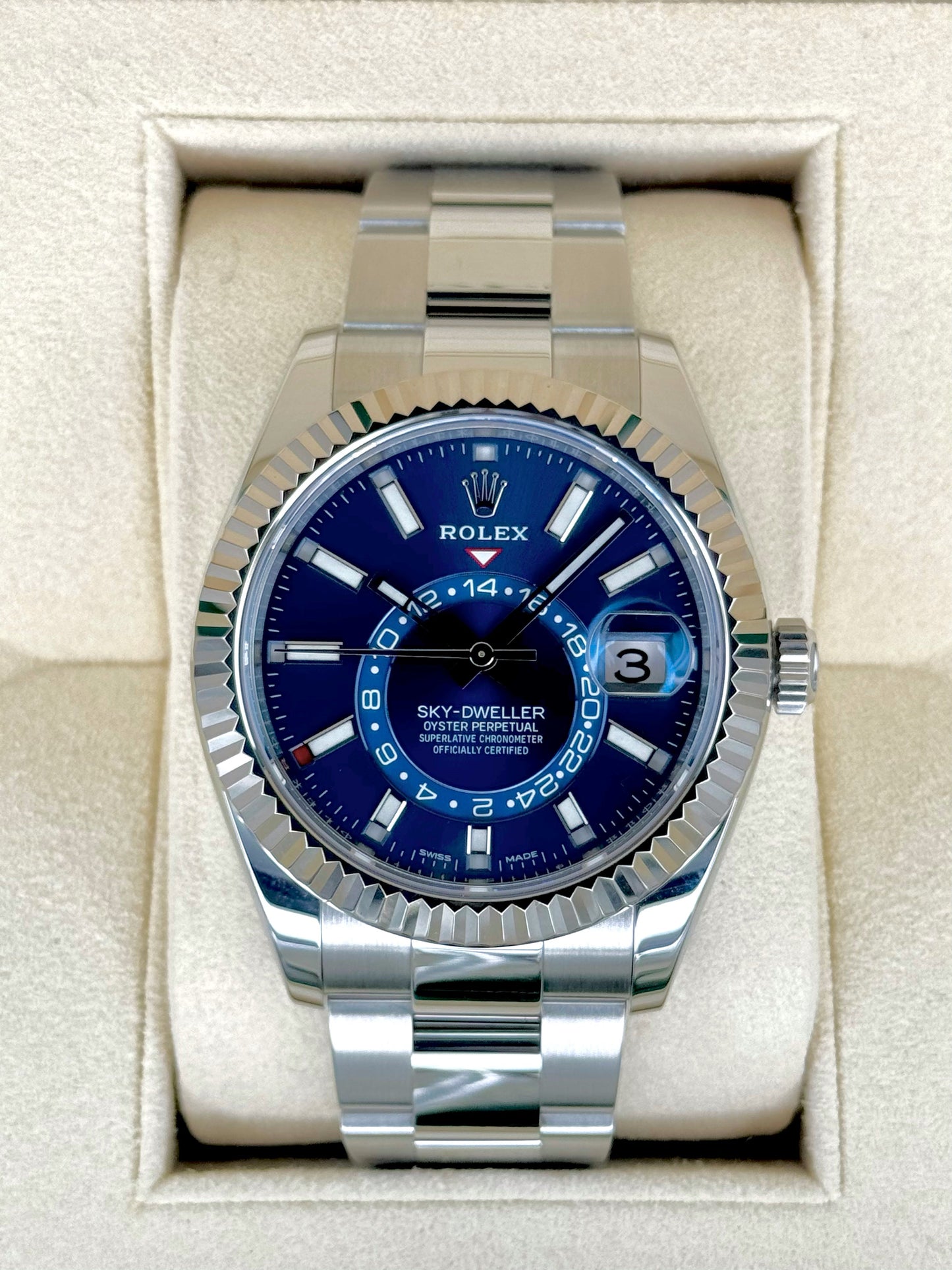 2020 Sky-Dweller 42mm 326934 Stainless Steel Oyster Blue Dial - MyWatchLLC