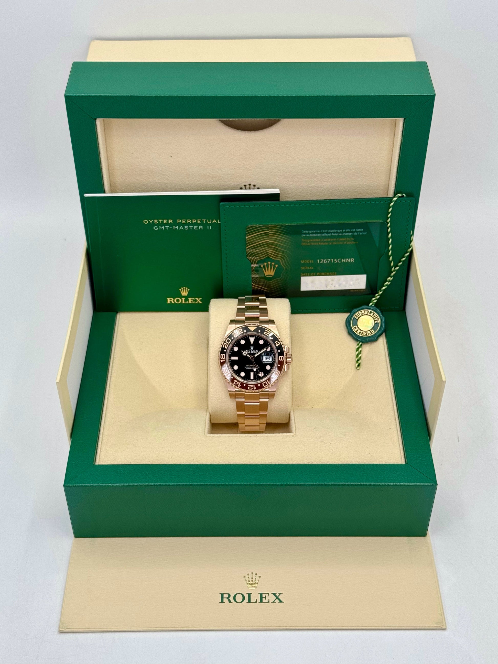 2024 Rolex GMT-Master II "Rootbeer" 40mm 126715CHNR Rose Gold - MyWatchLLC