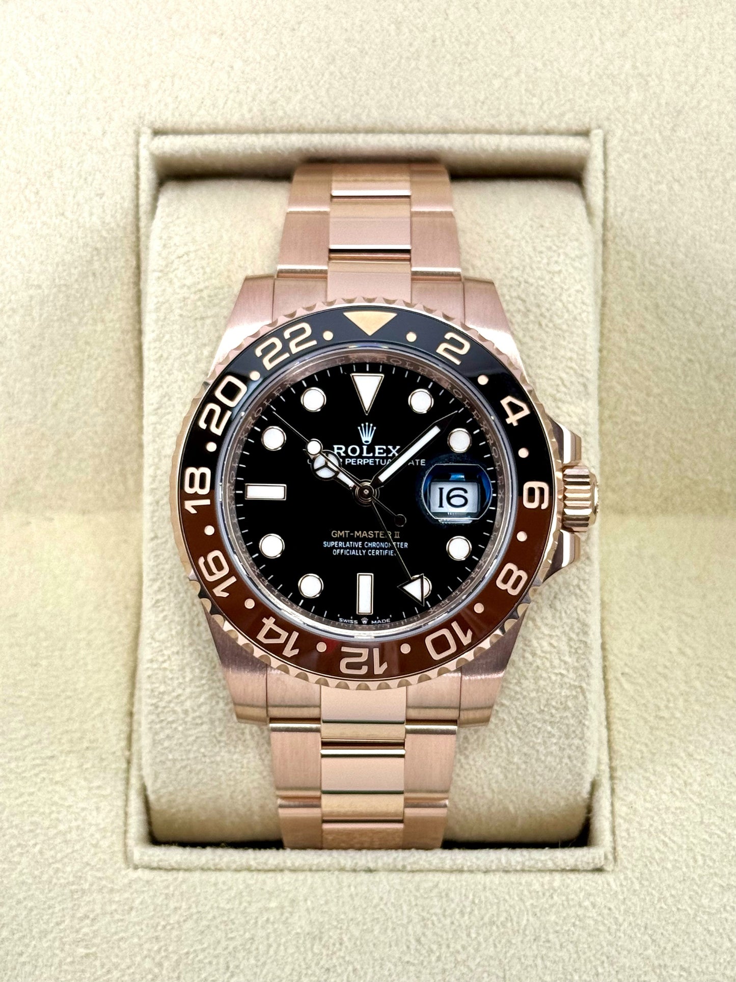 2024 Rolex GMT-Master II "Rootbeer" 40mm 126715CHNR Rose Gold - MyWatchLLC