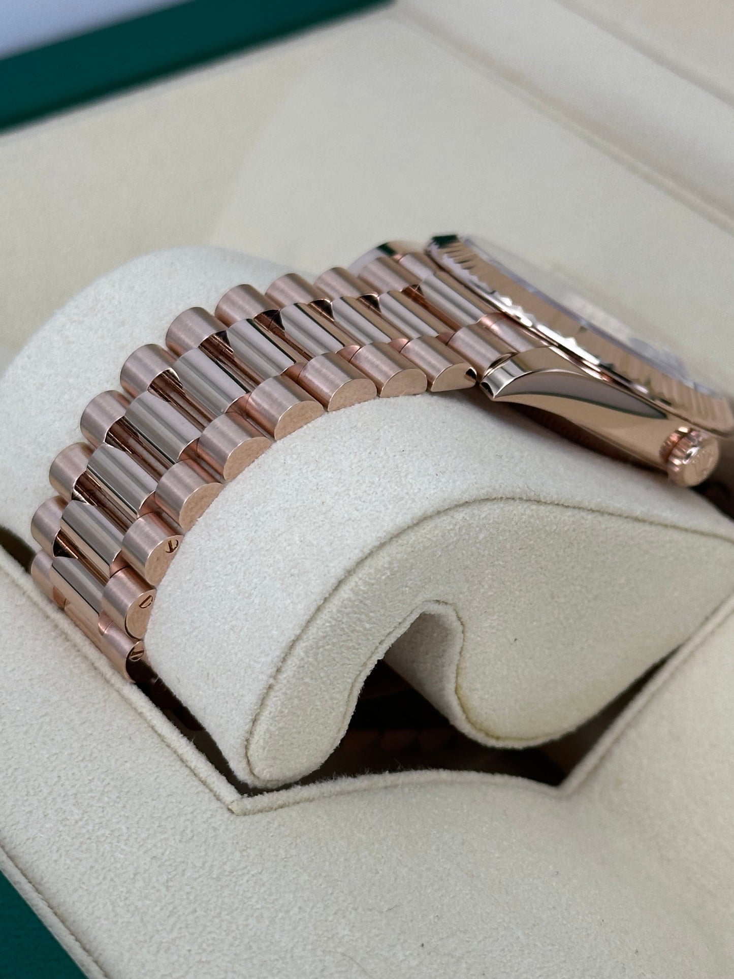 2022 Rolex Day-Date 40mm 228235 Presidential Rose Gold Olive Dial - MyWatchLLC