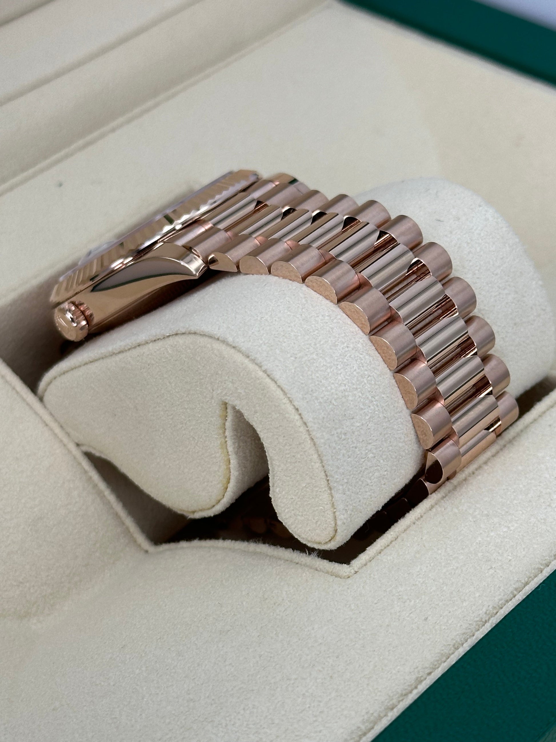 2022 Rolex Day-Date 40mm 228235 Presidential Rose Gold Olive Dial - MyWatchLLC