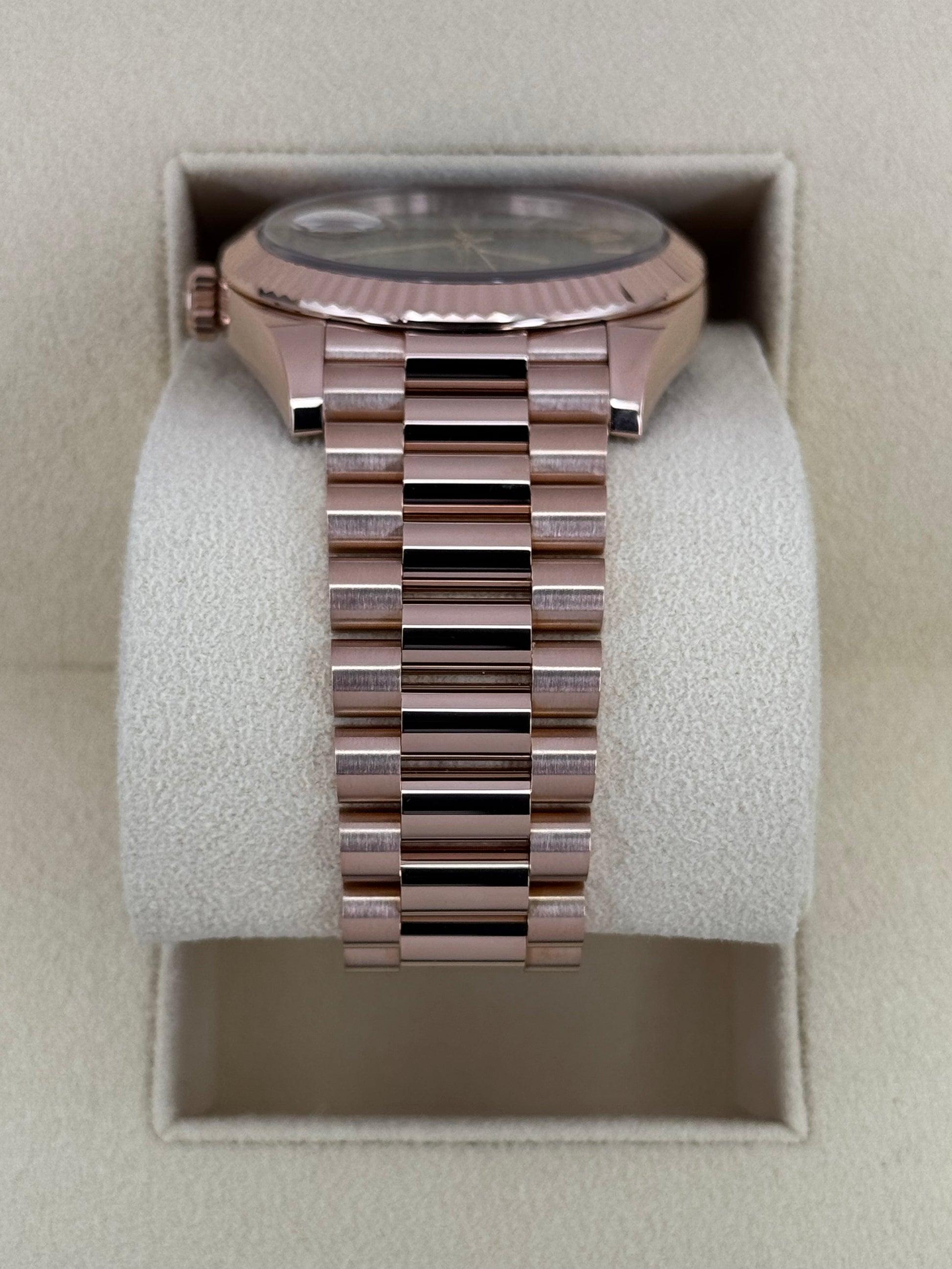 2017 Rolex Day-Date 40mm 228235 Presidential Rose Gold Olive Dial - MyWatchLLC