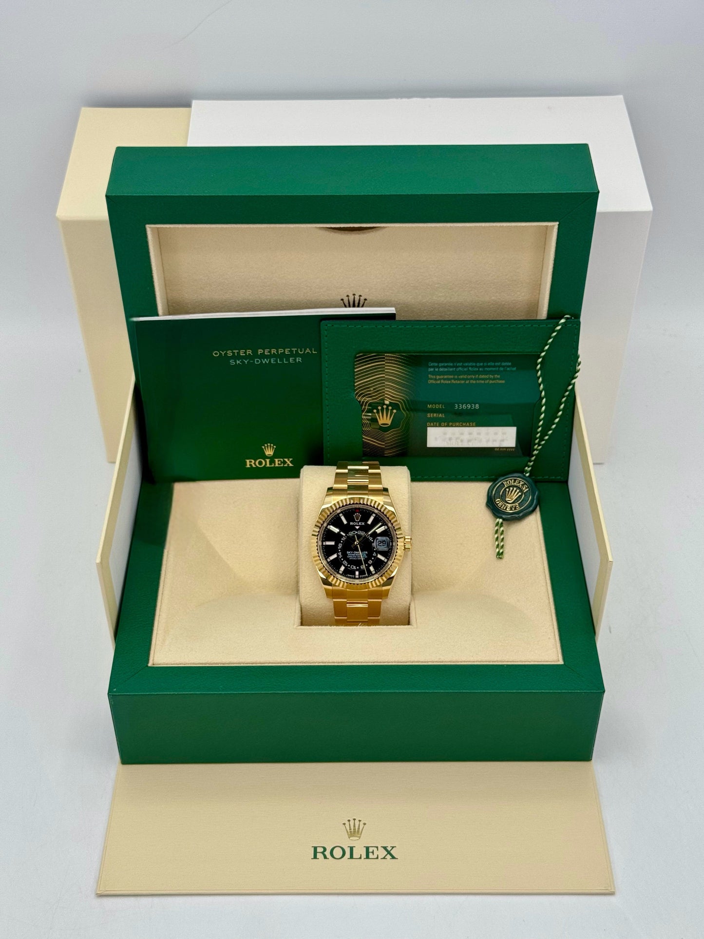 NEW 2025 Rolex Sky-Dweller 42mm 336938 Yellow Gold Oyster Black Dial - MyWatchLLC