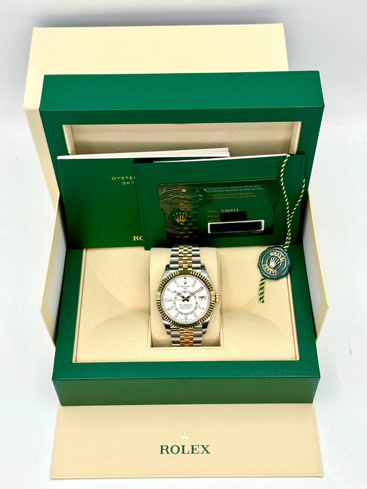 NEW 2024 Rolex Sky-Dweller 42mm 336933 Two-Tone Jubilee White Dial - MyWatchLLC