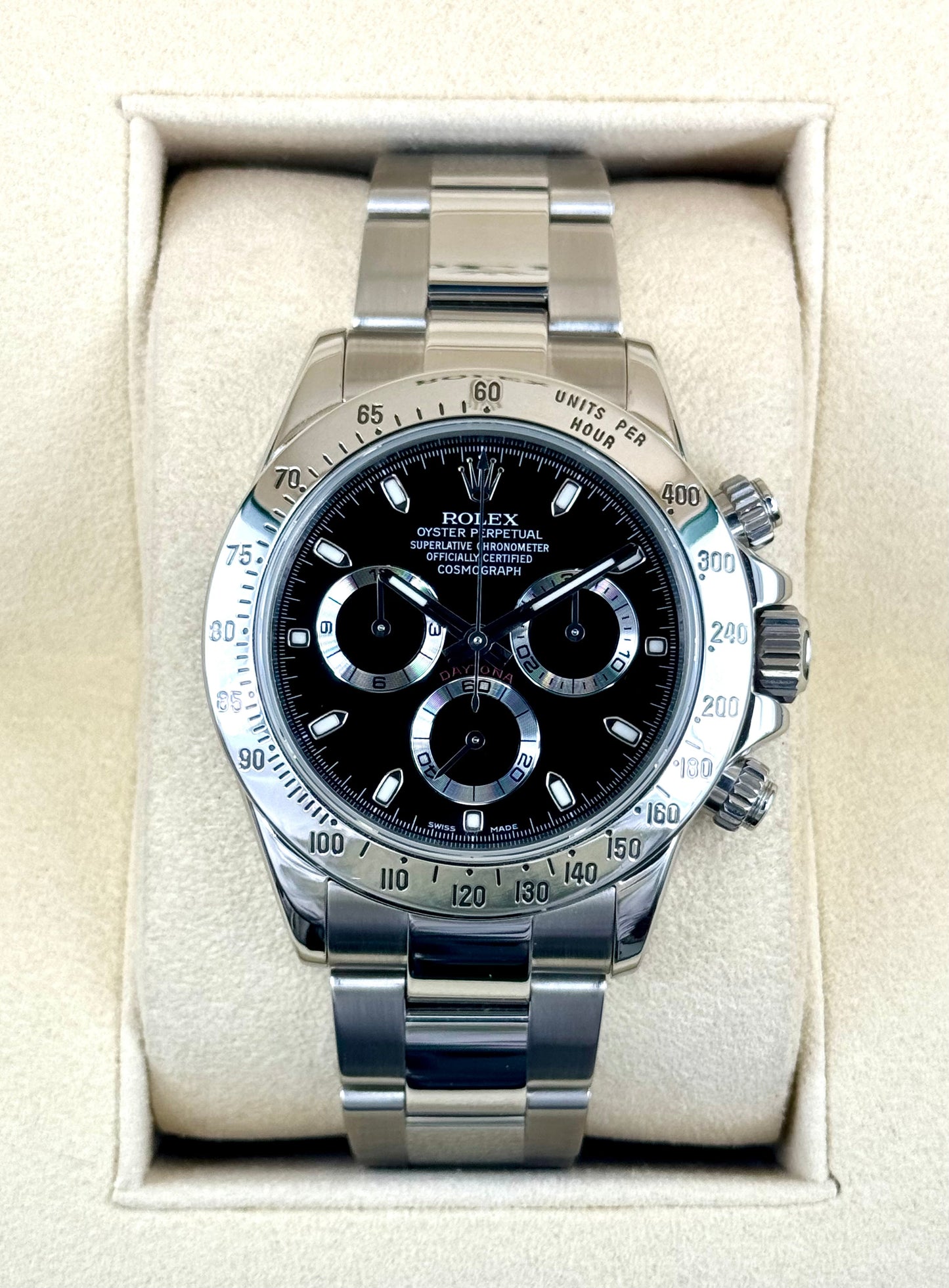 2015 Rolex Daytona 40mm 116520 Stainless Steel Black Dial - MyWatchLLC