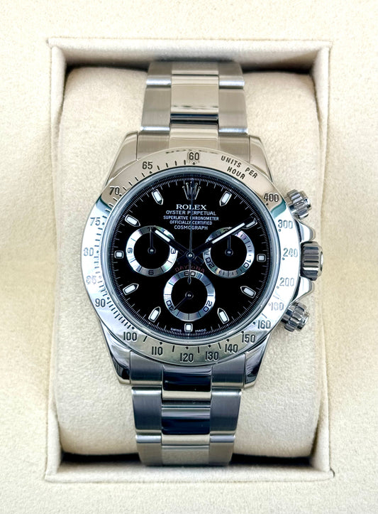 2015 Rolex Daytona 40mm 116520 Stainless Steel Black Dial - MyWatchLLC