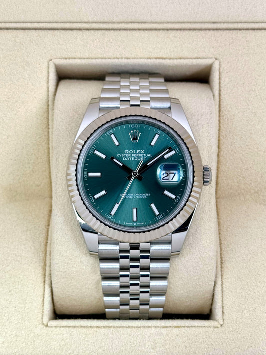 2024 Rolex Datejust 41mm 126334 Stainless Steel Jubilee Mint Green Dial - MyWatchLLC