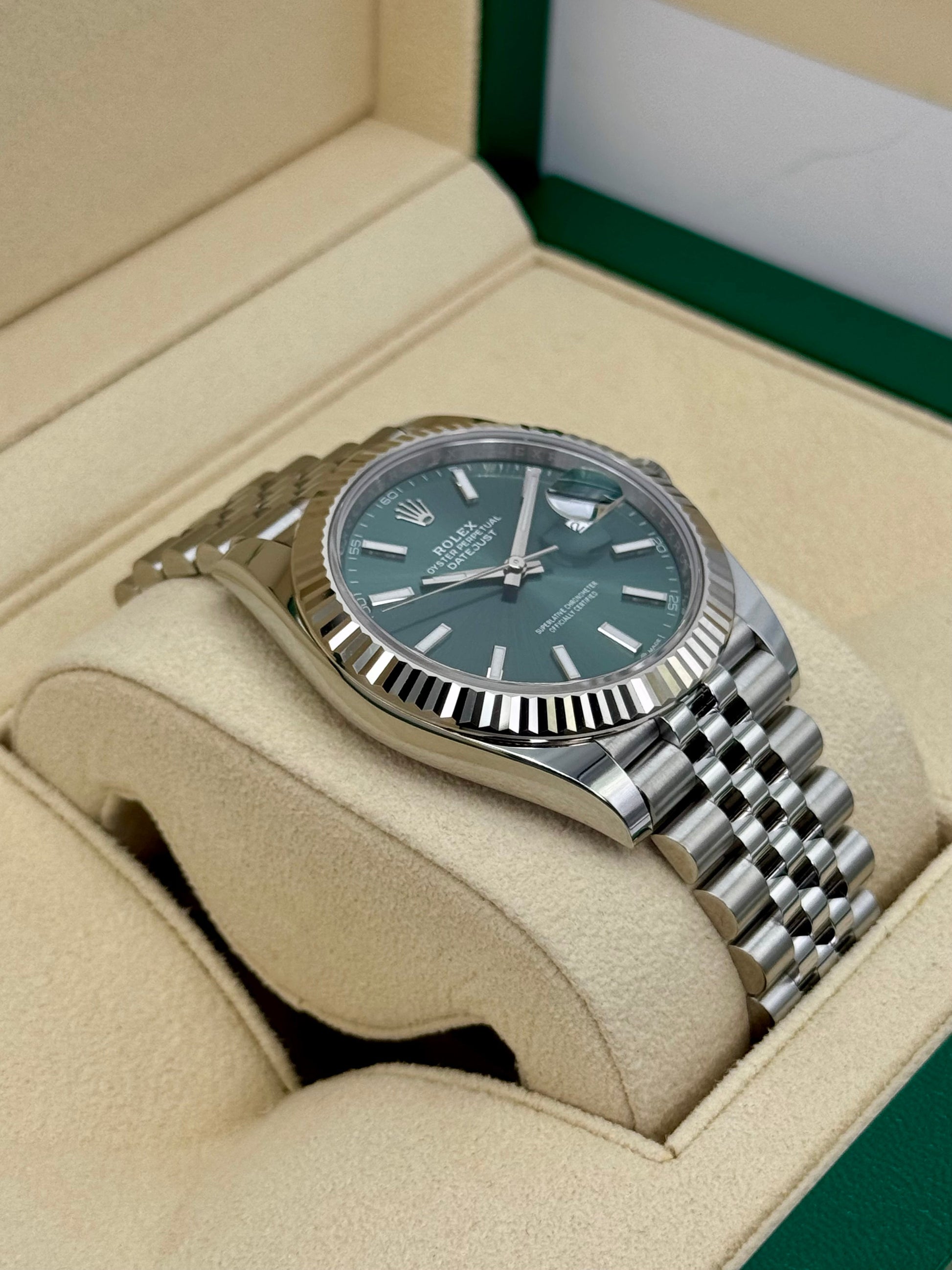2024 Rolex Datejust 41mm 126334 Stainless Steel Jubilee Mint Green Dial - MyWatchLLC