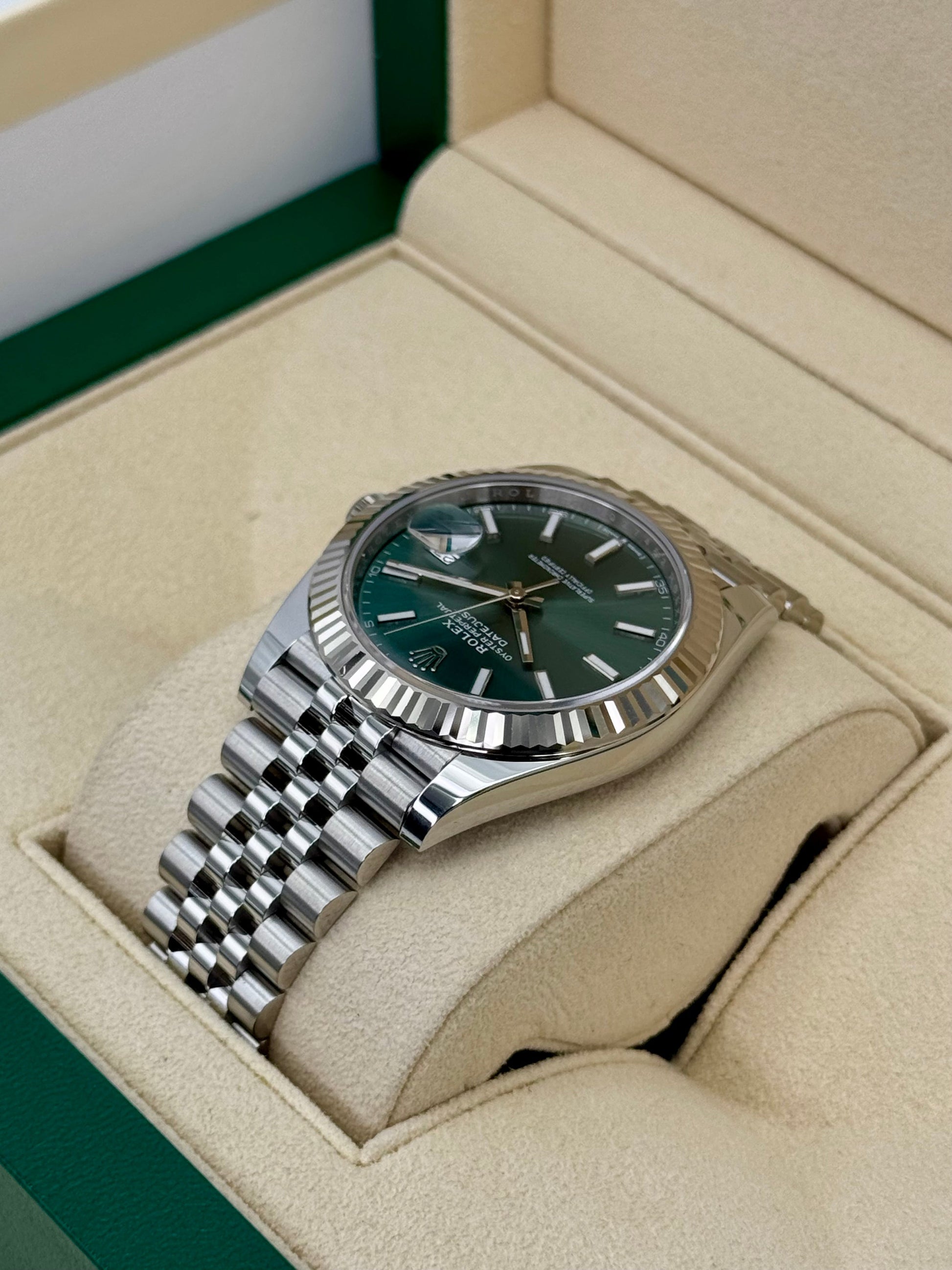 2024 Rolex Datejust 41mm 126334 Stainless Steel Jubilee Mint Green Dial - MyWatchLLC