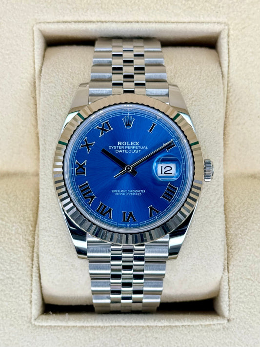 NEW 2024 Rolex Datejust 41mm 126334 Jubilee Blue Roman Numeral Dial - MyWatchLLC