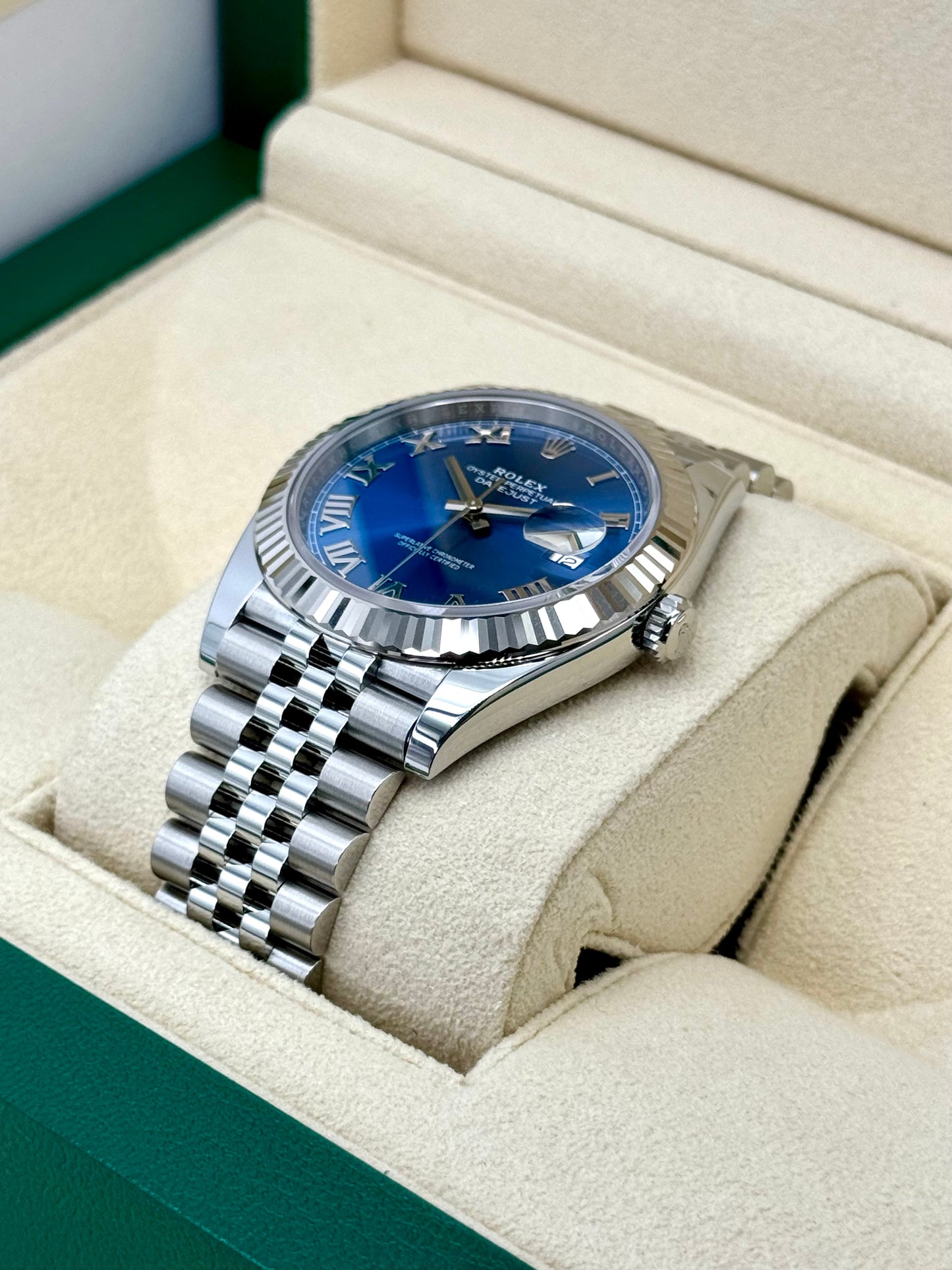 NEW 2024 Rolex Datejust 41mm 126334 Jubilee Blue Roman Numeral Dial - MyWatchLLC