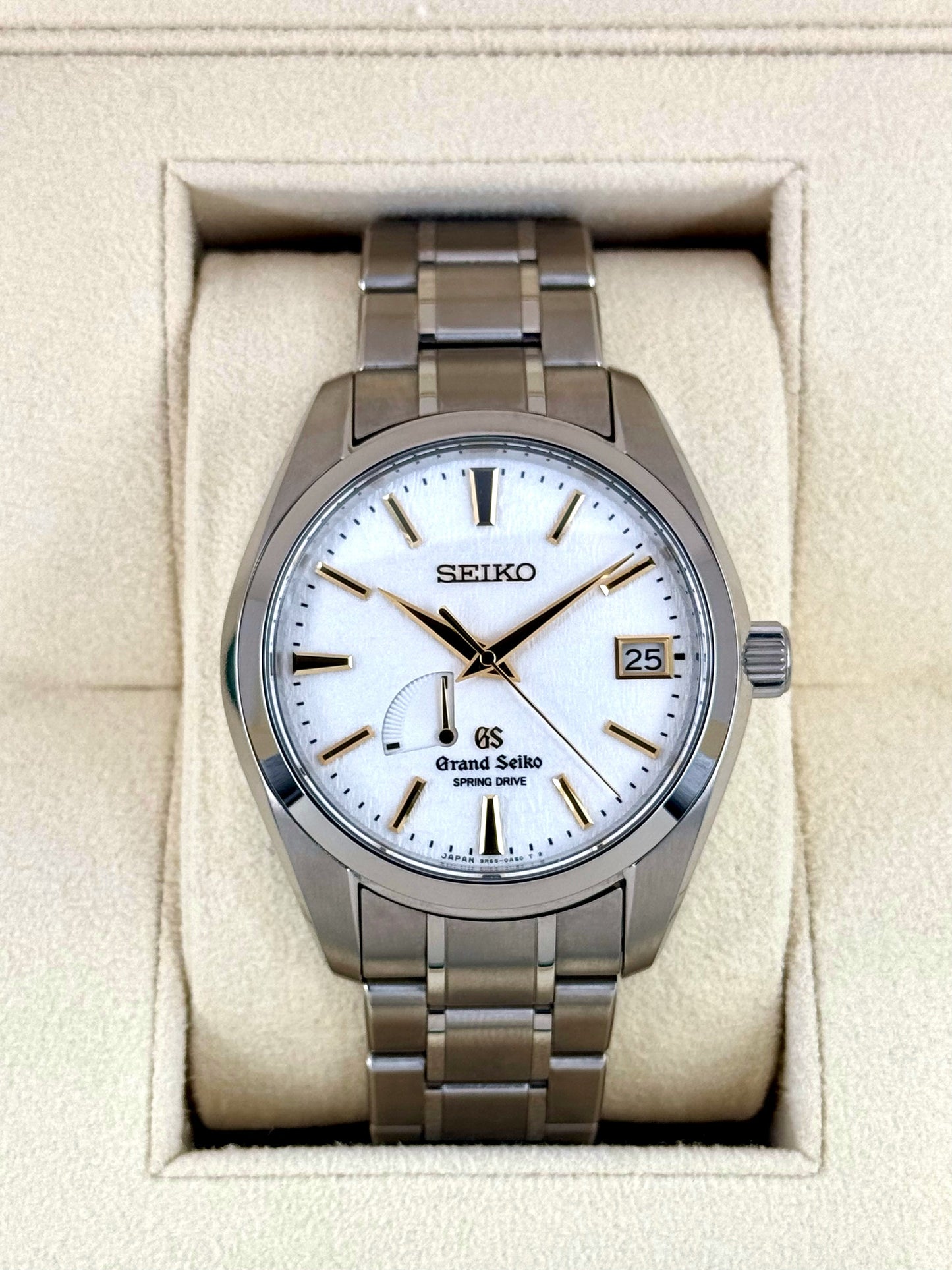2017 Grand Seiko Spring Drive 40mm SBGA059 Titanium White Dial - MyWatchLLC