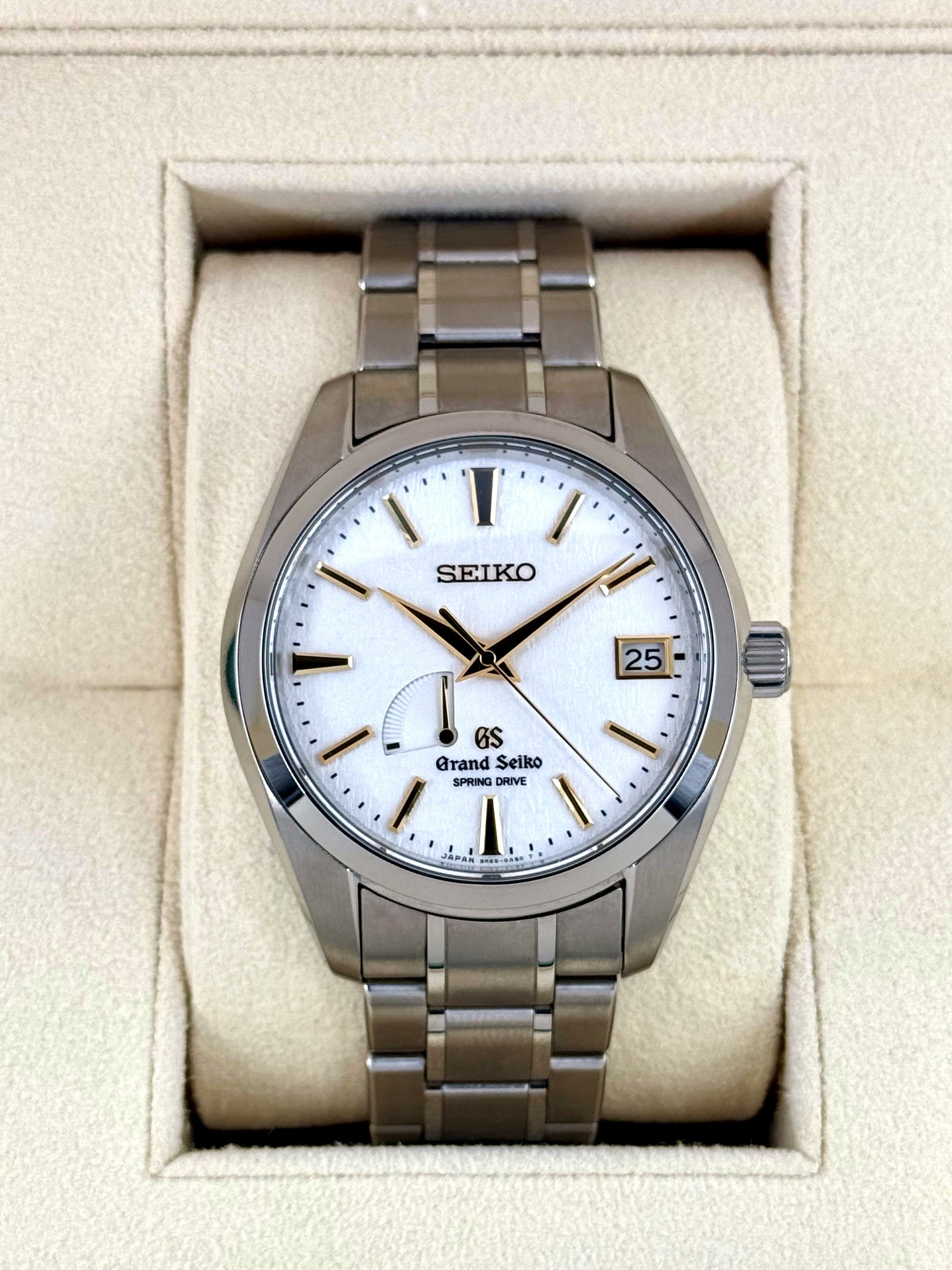 2017 Grand Seiko Spring Drive 40mm SBGA059 Titanium White Dial - MyWatchLLC