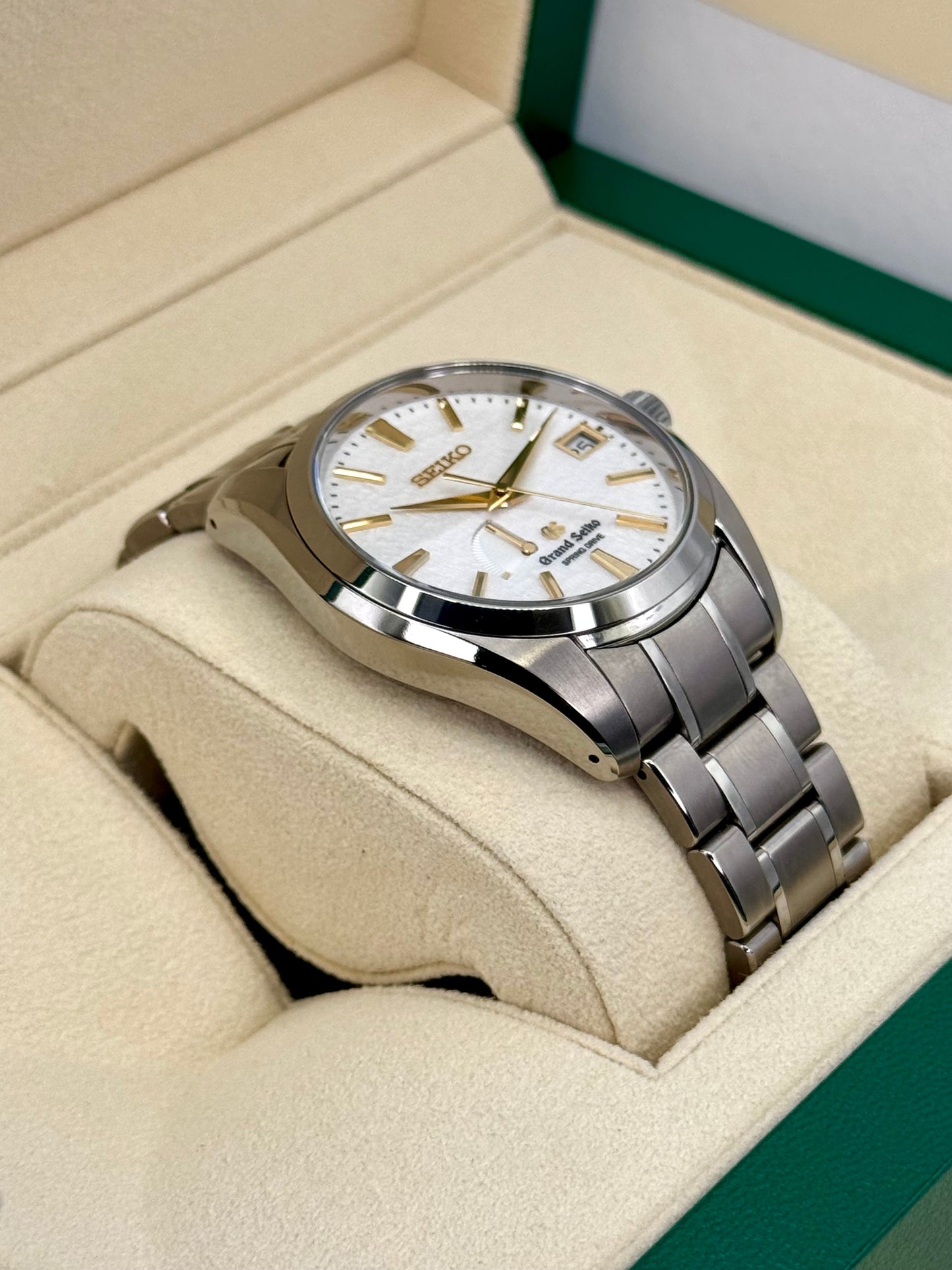2017 Grand Seiko Spring Drive 40mm SBGA059 Titanium White Dial - MyWatchLLC