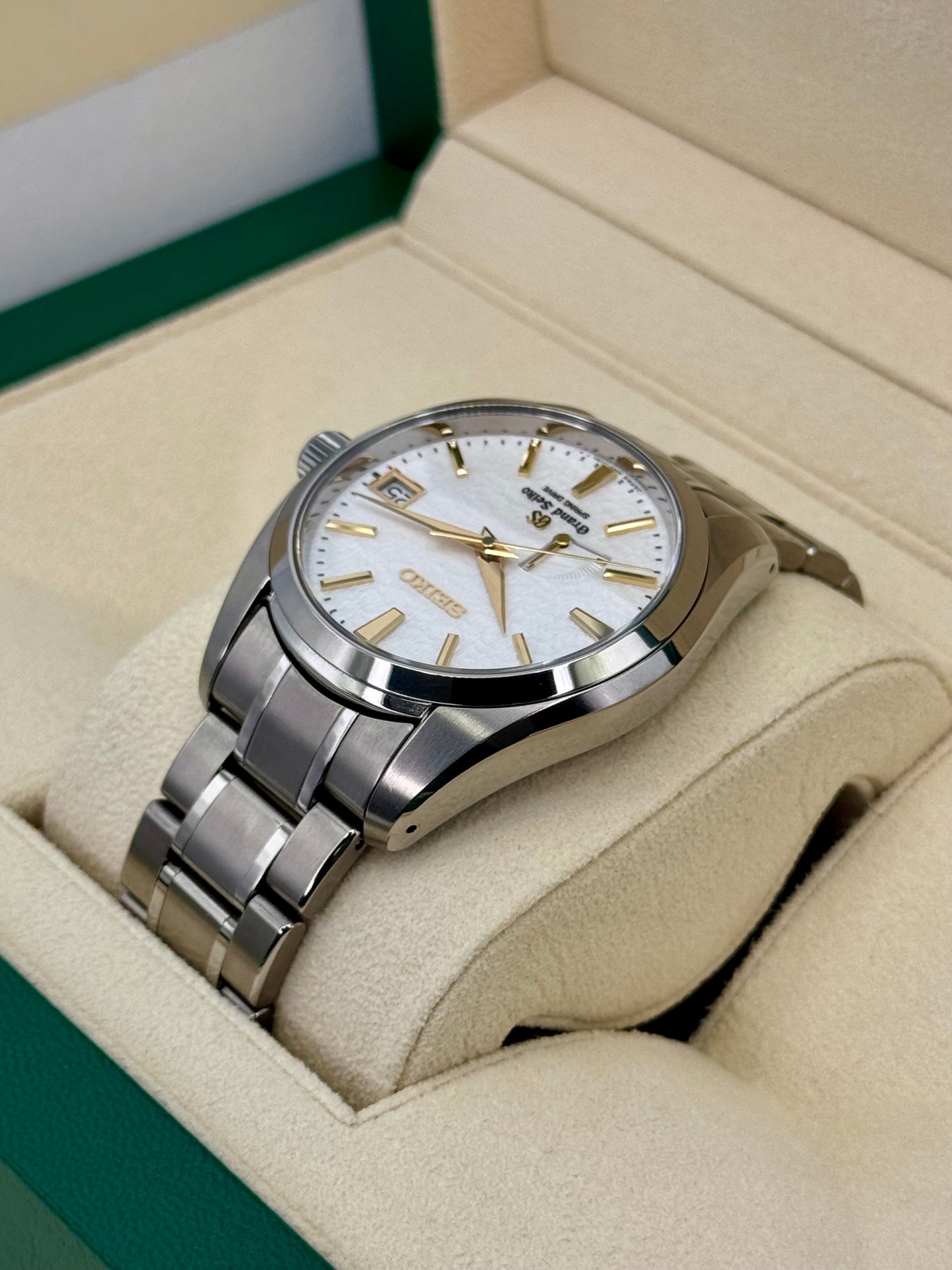 2017 Grand Seiko Spring Drive 40mm SBGA059 Titanium White Dial - MyWatchLLC