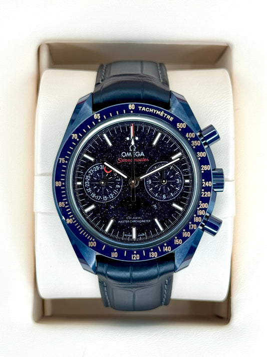 New 2024 Omega Speedmaster Moonphase 44.2mm 30493445203001 Blue Dial - MyWatchLLC