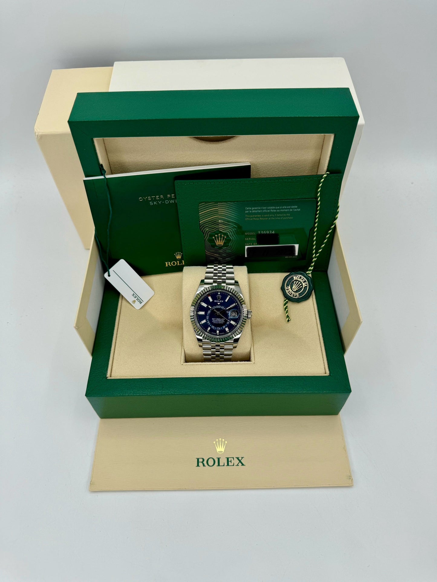 NEW 2023 Rolex Sky-Dweller 42mm 336934 Jubilee Blue Dial - MyWatchLLC