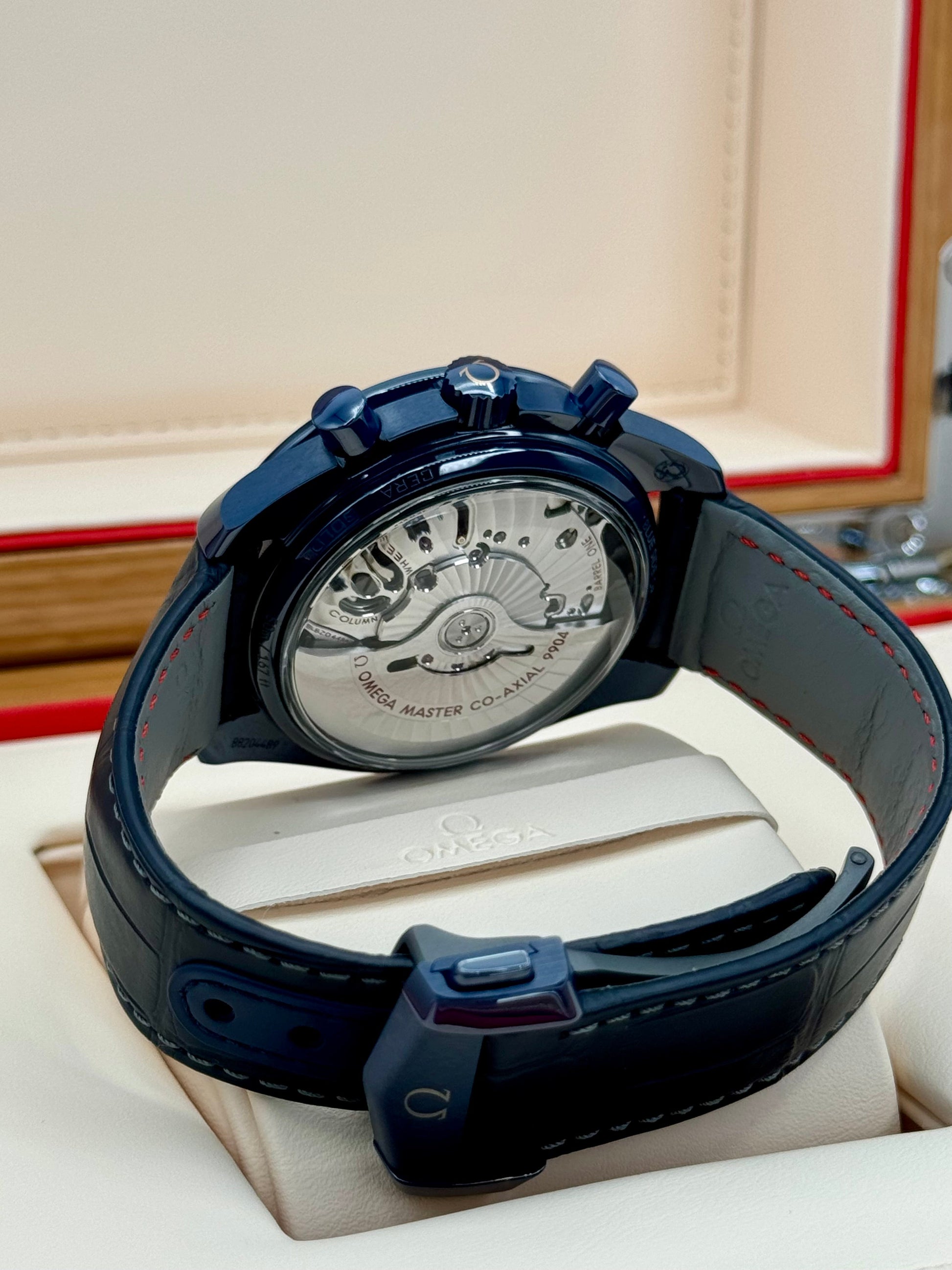 New 2024 Omega Speedmaster Moonphase 44.2mm 30493445203001 Blue Dial - MyWatchLLC