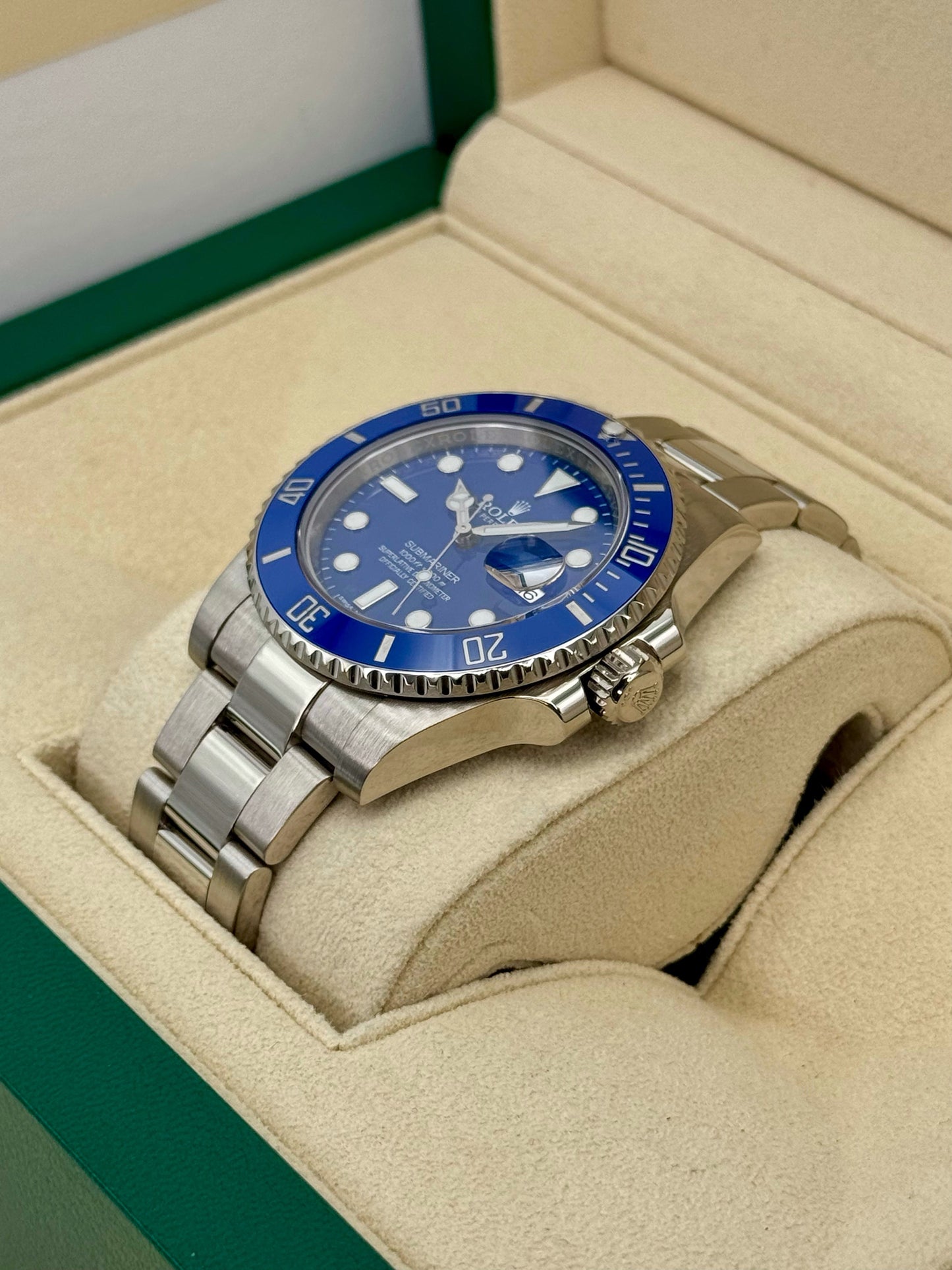 2017 Rolex Submariner "Smurf" 40mm 116619LB White Gold Blue Dial - MyWatchLLC