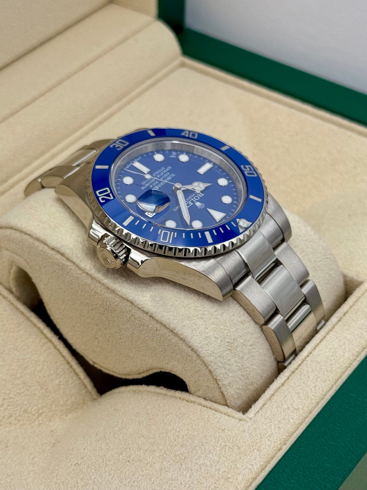 2017 Rolex Submariner "Smurf" 40mm 116619LB White Gold Blue Dial - MyWatchLLC