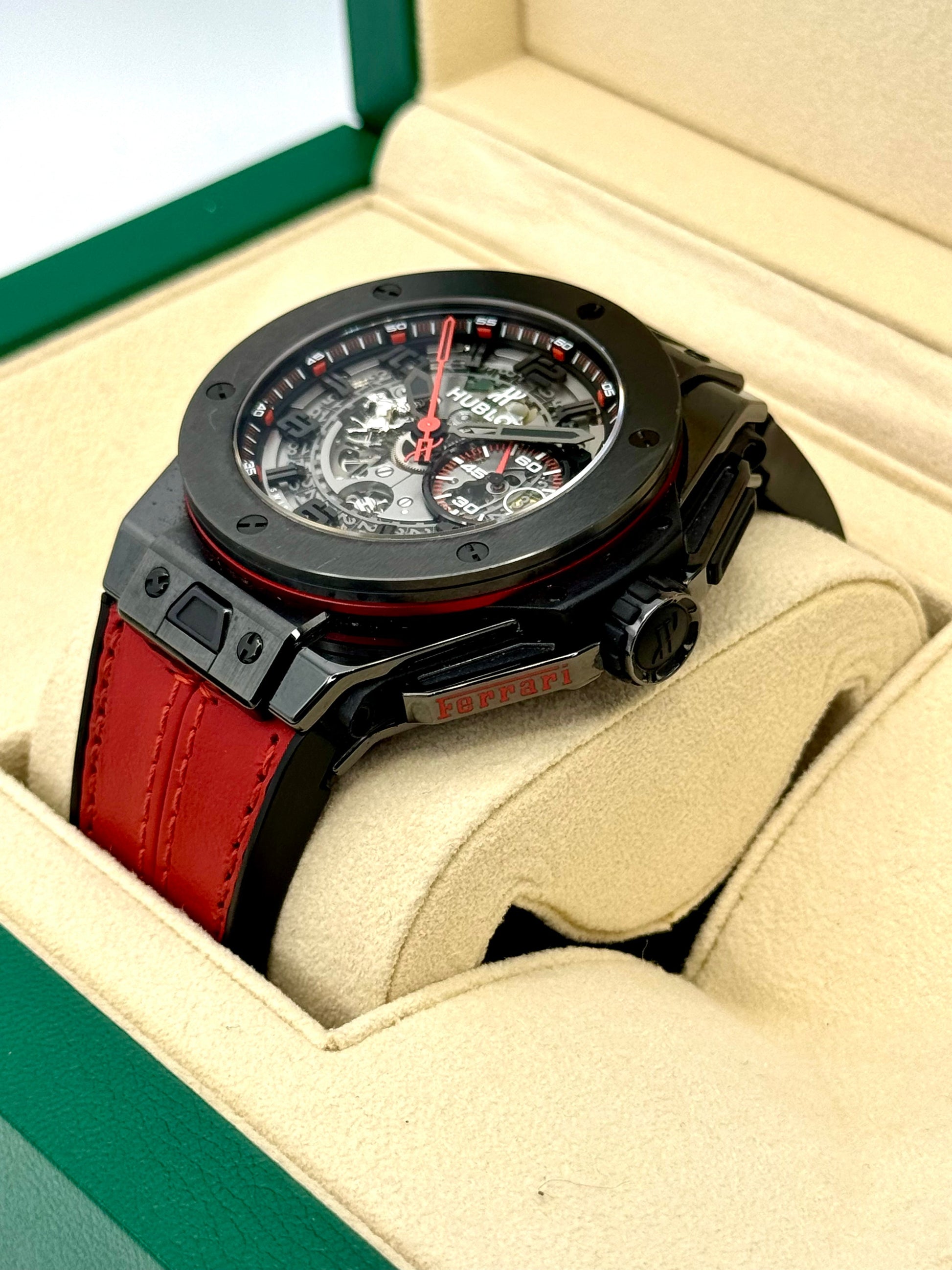 Big Bang Ferrari 45mm 401.QX.0123.VR Carbon Skeletonized Dial - MyWatchLLC