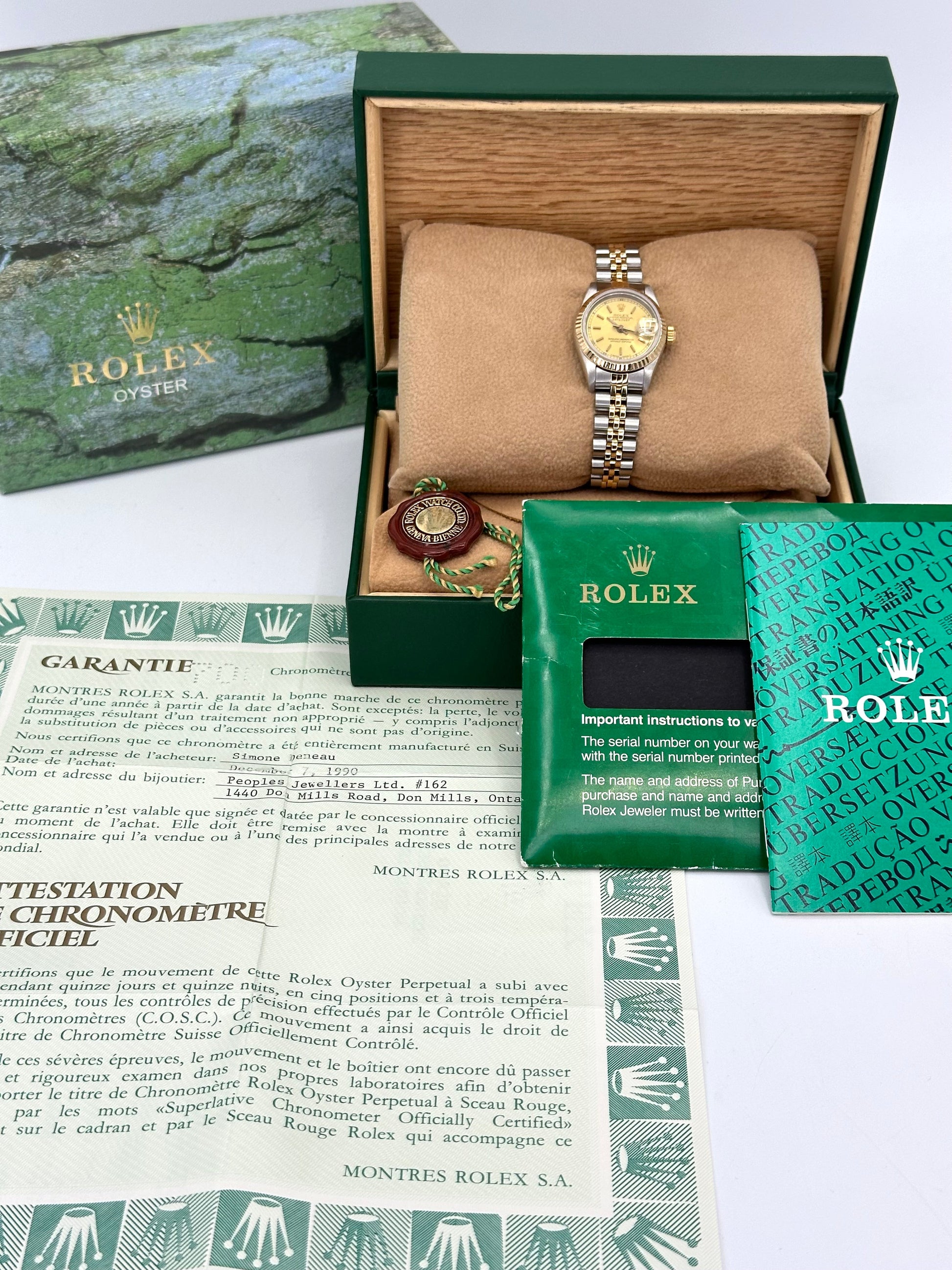 1990 Rolex Lady Datejust 28mm 69173 Two-Tone Jubilee Champagne Dial - MyWatchLLC