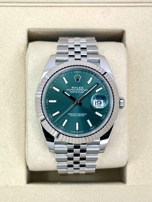 NEW 2025 Rolex Datejust 41mm 126334 Jubilee Green Dial - MyWatchLLC