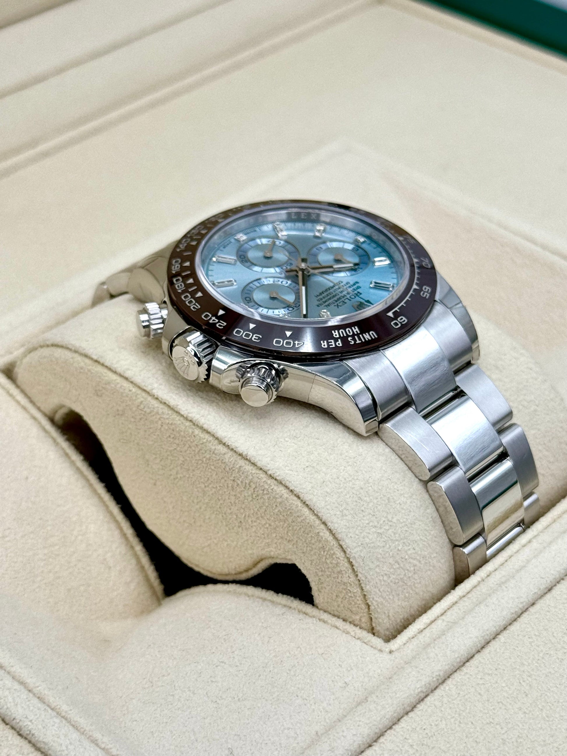 NEW Rolex Daytona 40mm 116506 Platinum Ice Blue Diamond Baguette Dial - MyWatchLLC