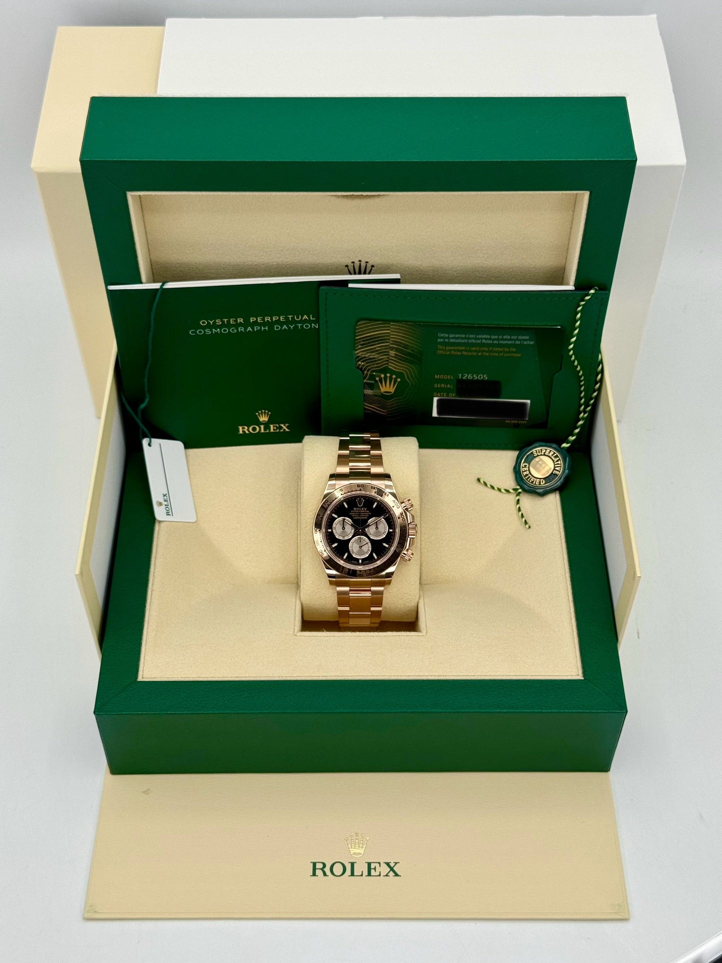 NEW 2024 Rolex Daytona 40mm 126505 Rose Gold Black Dial - MyWatchLLC