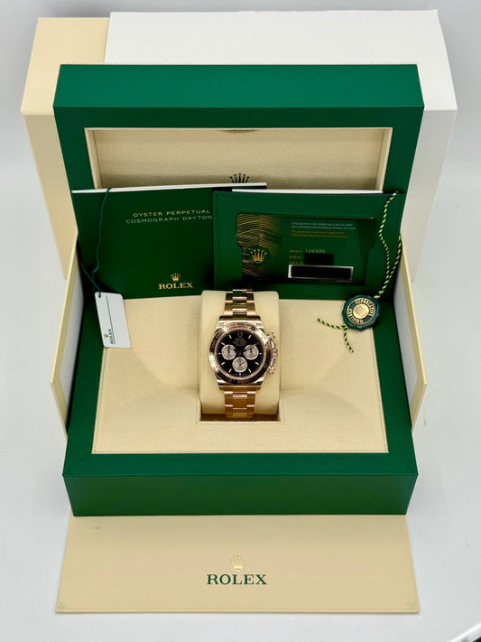 NEW 2024 Rolex Daytona 40mm 126505 Rose Gold Black Dial - MyWatchLLC