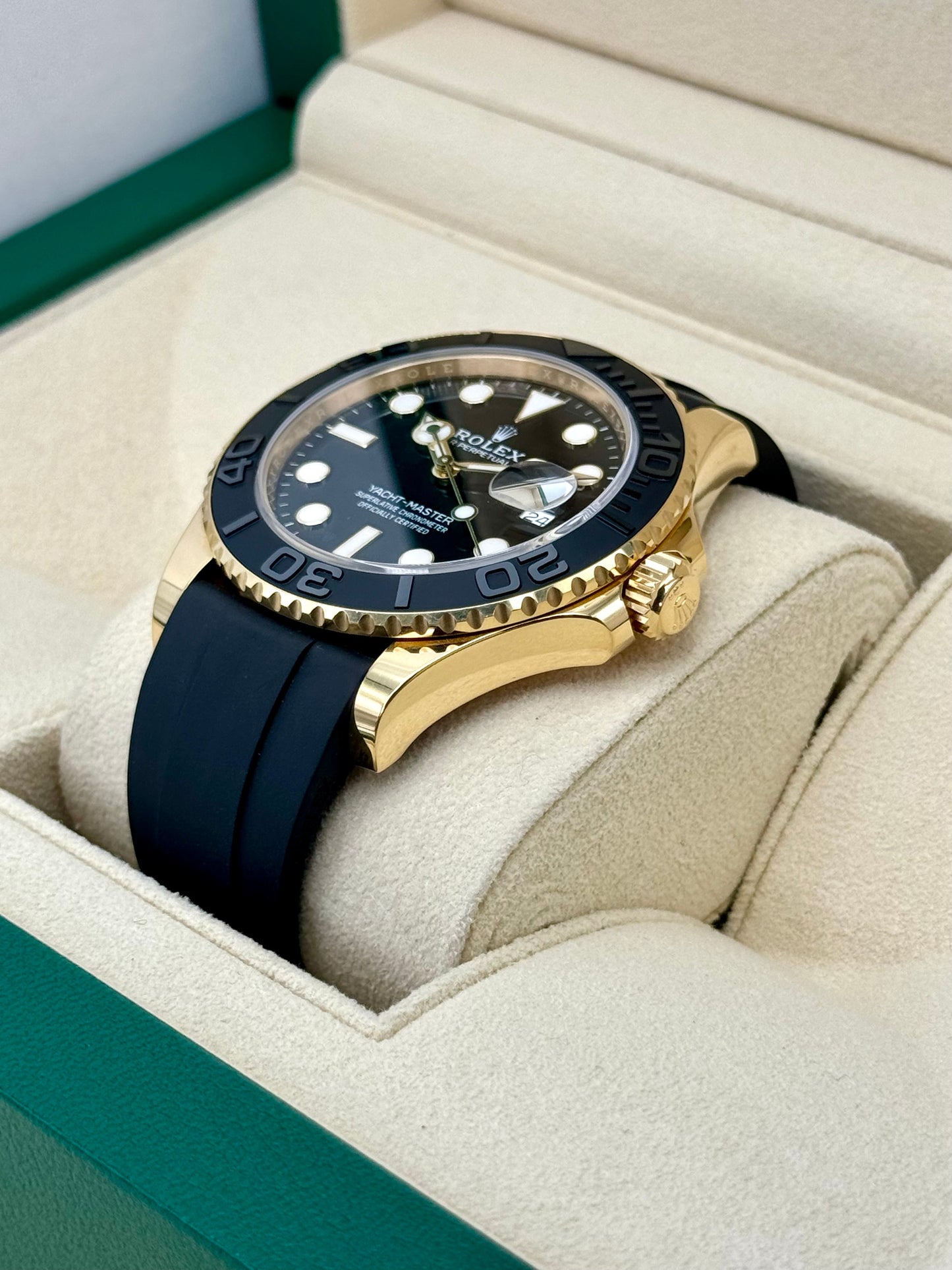 2024 Rolex Yacht-Master 42mm 226658 Gold Oysterflex Black Dial - MyWatchLLC