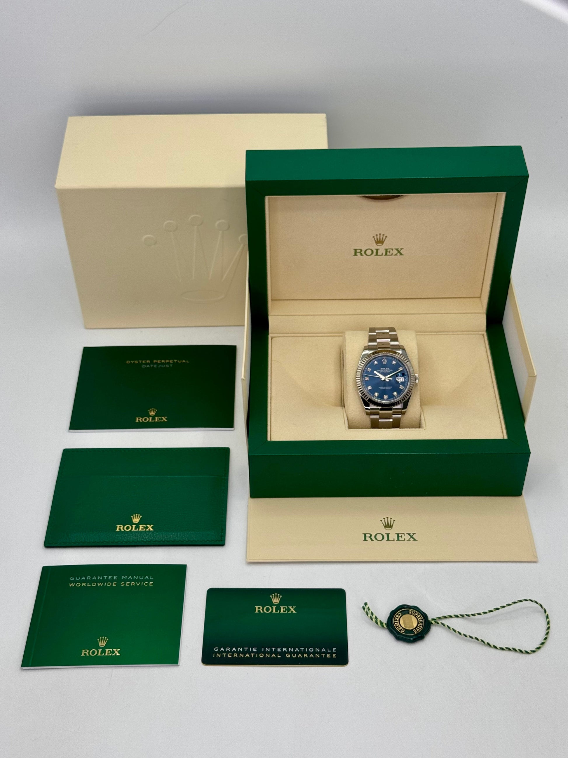 2024 Rolex Datejust 41mm 126334 Stainless Steel Oyster Blue Diamond Dial - MyWatchLLC