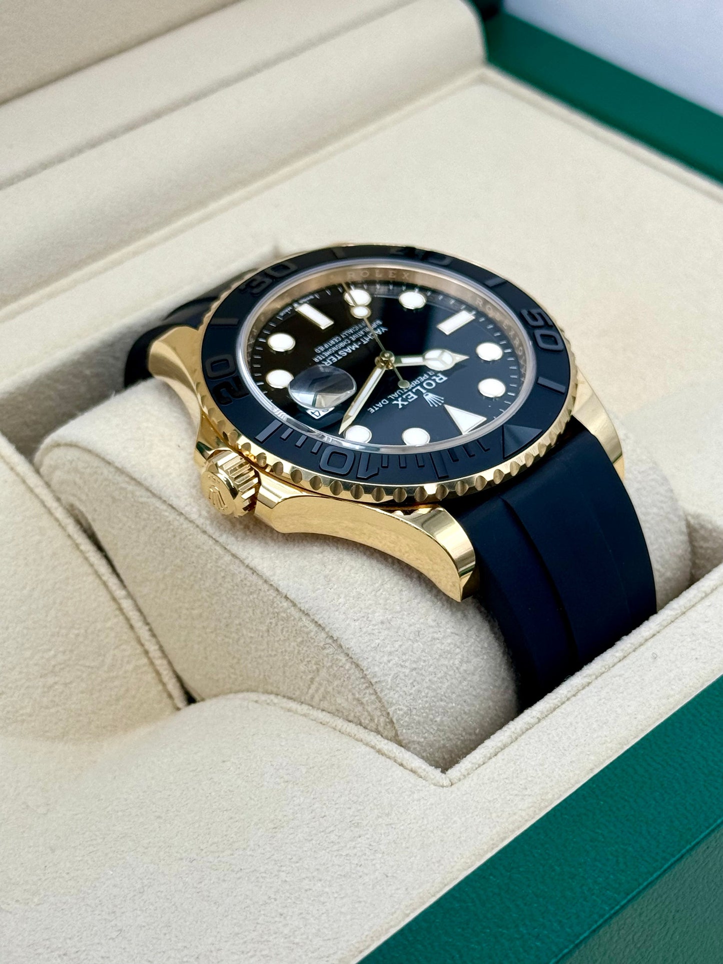 2024 Rolex Yacht-Master 42mm 226658 Gold Oysterflex Black Dial - MyWatchLLC