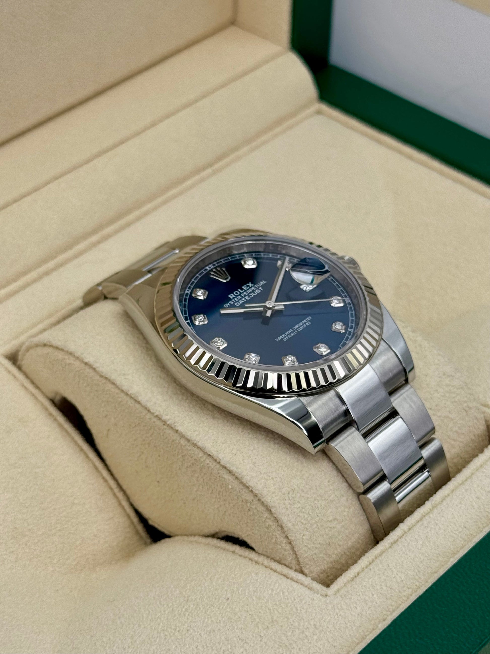 2024 Rolex Datejust 41mm 126334 Stainless Steel Oyster Blue Diamond Dial - MyWatchLLC
