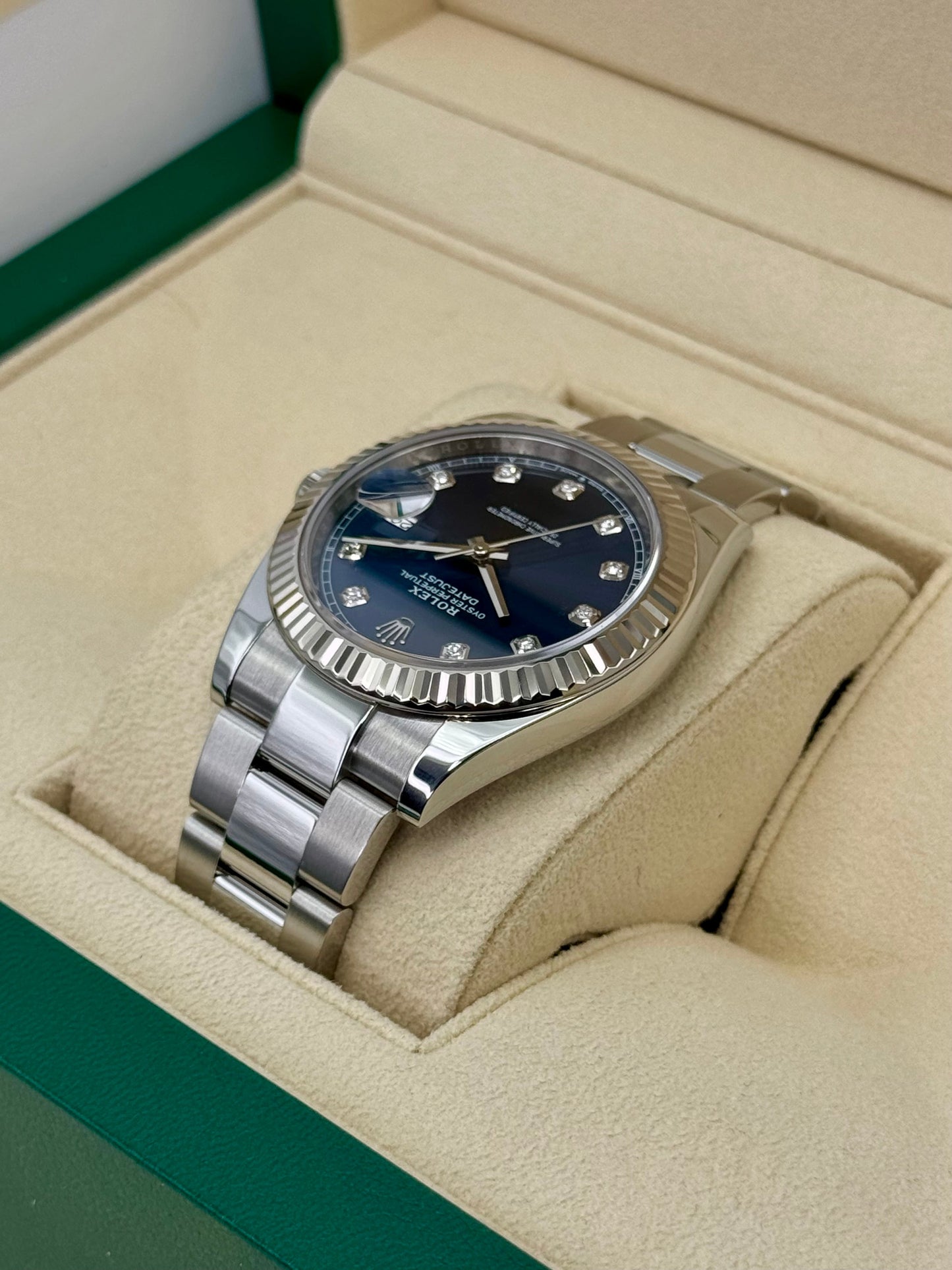 2024 Rolex Datejust 41mm 126334 Stainless Steel Oyster Blue Diamond Dial - MyWatchLLC