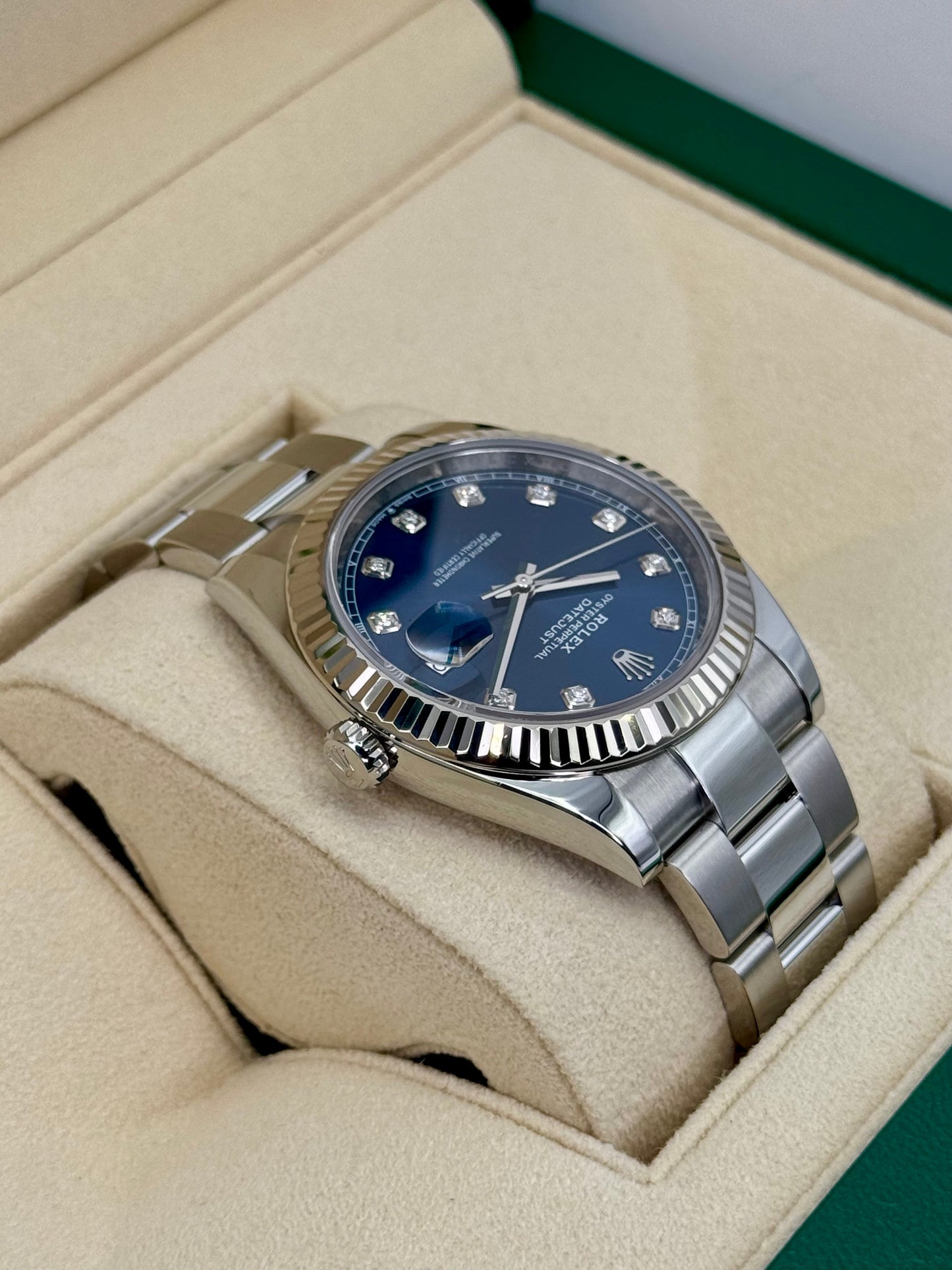 2024 Rolex Datejust 41mm 126334 Stainless Steel Oyster Blue Diamond Dial - MyWatchLLC
