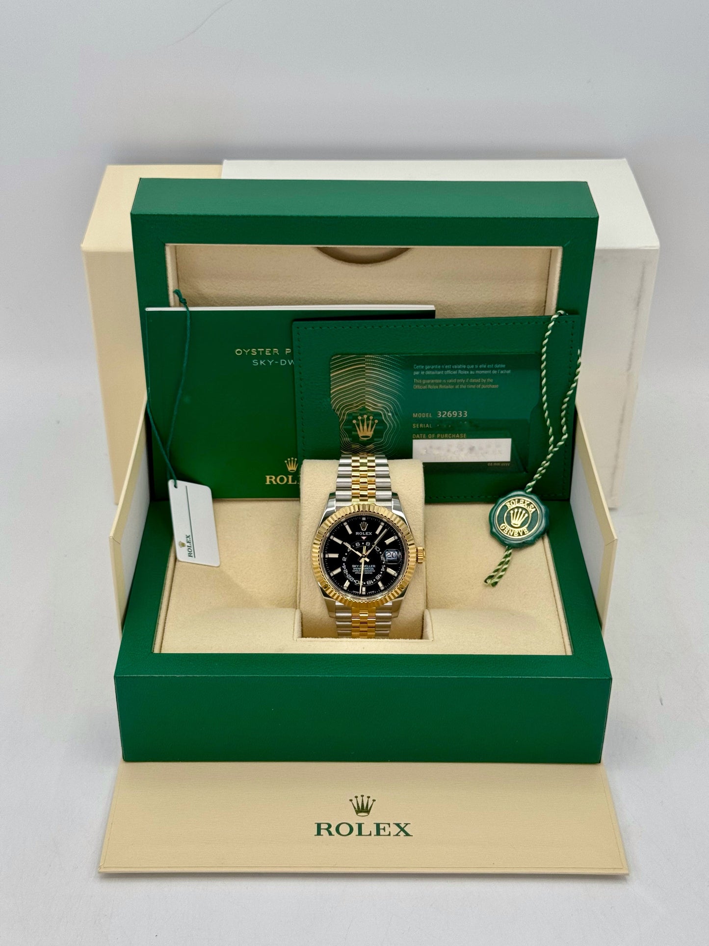 2022 Rolex Sky-Dweller 42mm 326933 Two-Tone Jubilee Black Dial - MyWatchLLC