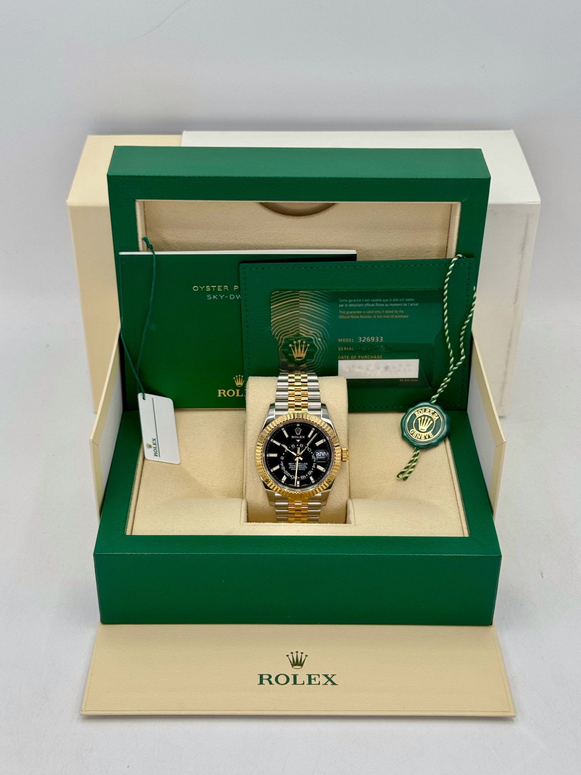 2022 Rolex Sky-Dweller 42mm 326933 Two-Tone Jubilee Black Dial - MyWatchLLC