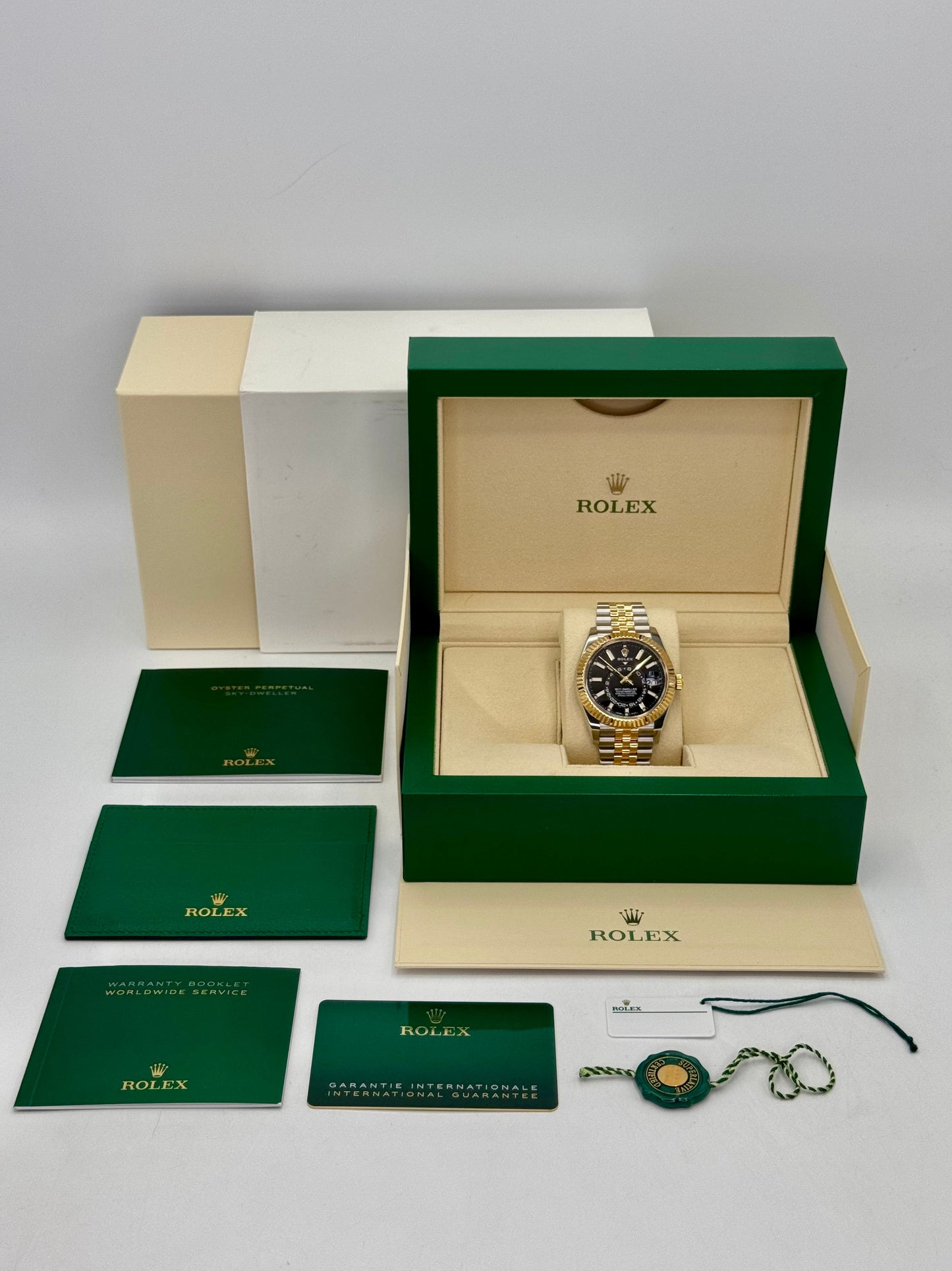 2022 Rolex Sky-Dweller 42mm 326933 Two-Tone Jubilee Black Dial - MyWatchLLC