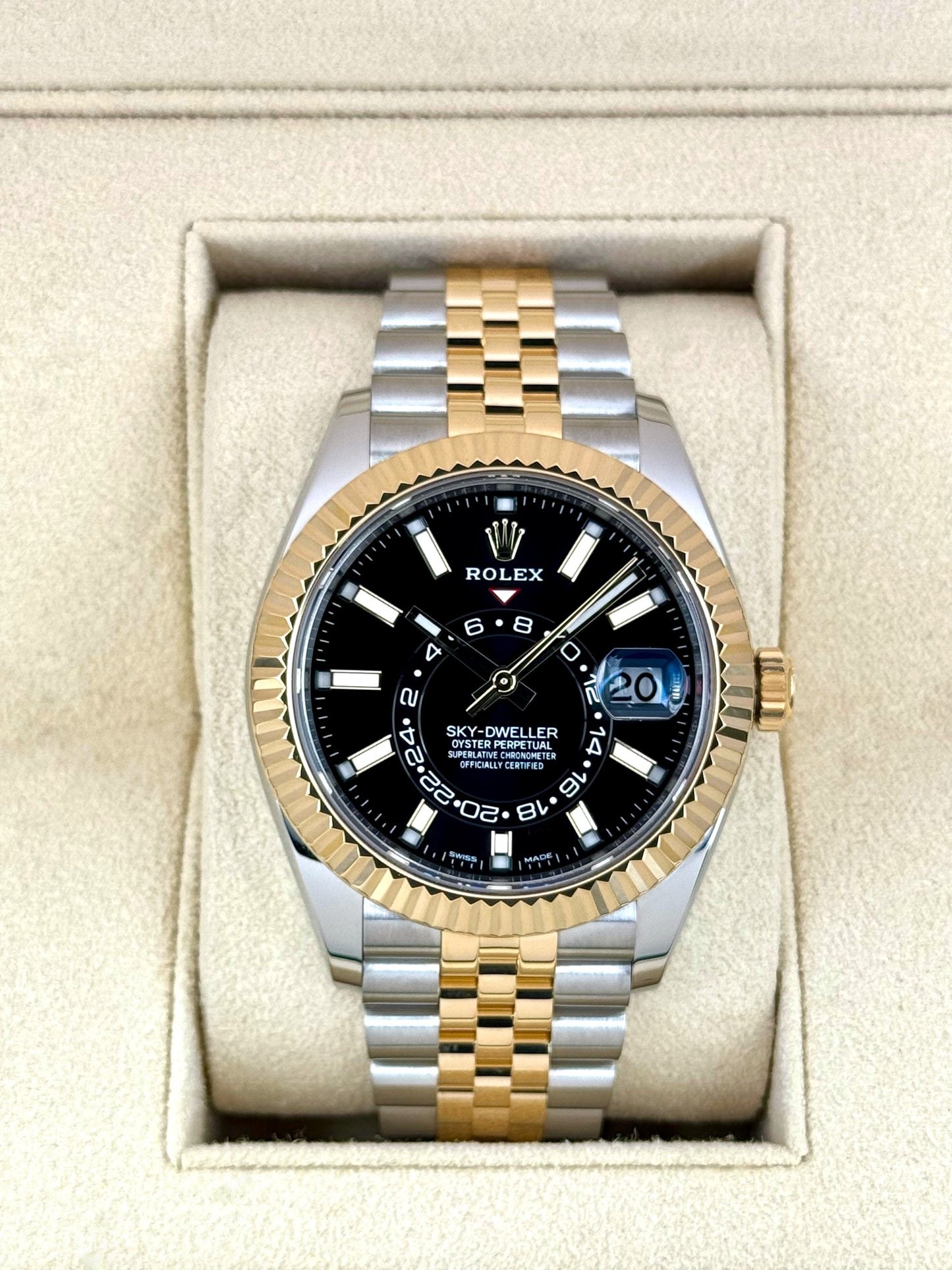 2022 Rolex Sky-Dweller 42mm 326933 Two-Tone Jubilee Black Dial - MyWatchLLC