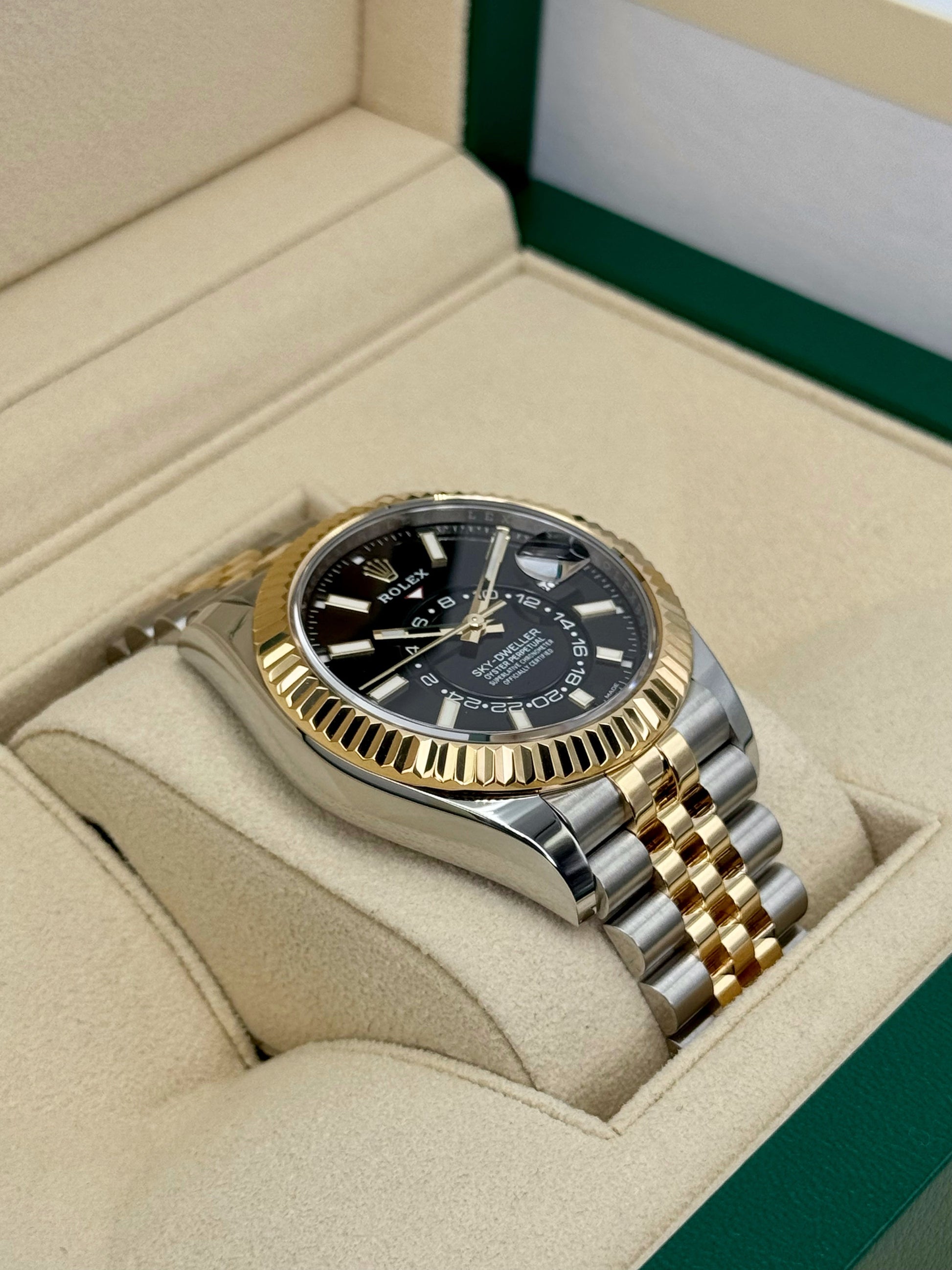 2022 Rolex Sky-Dweller 42mm 326933 Two-Tone Jubilee Black Dial - MyWatchLLC