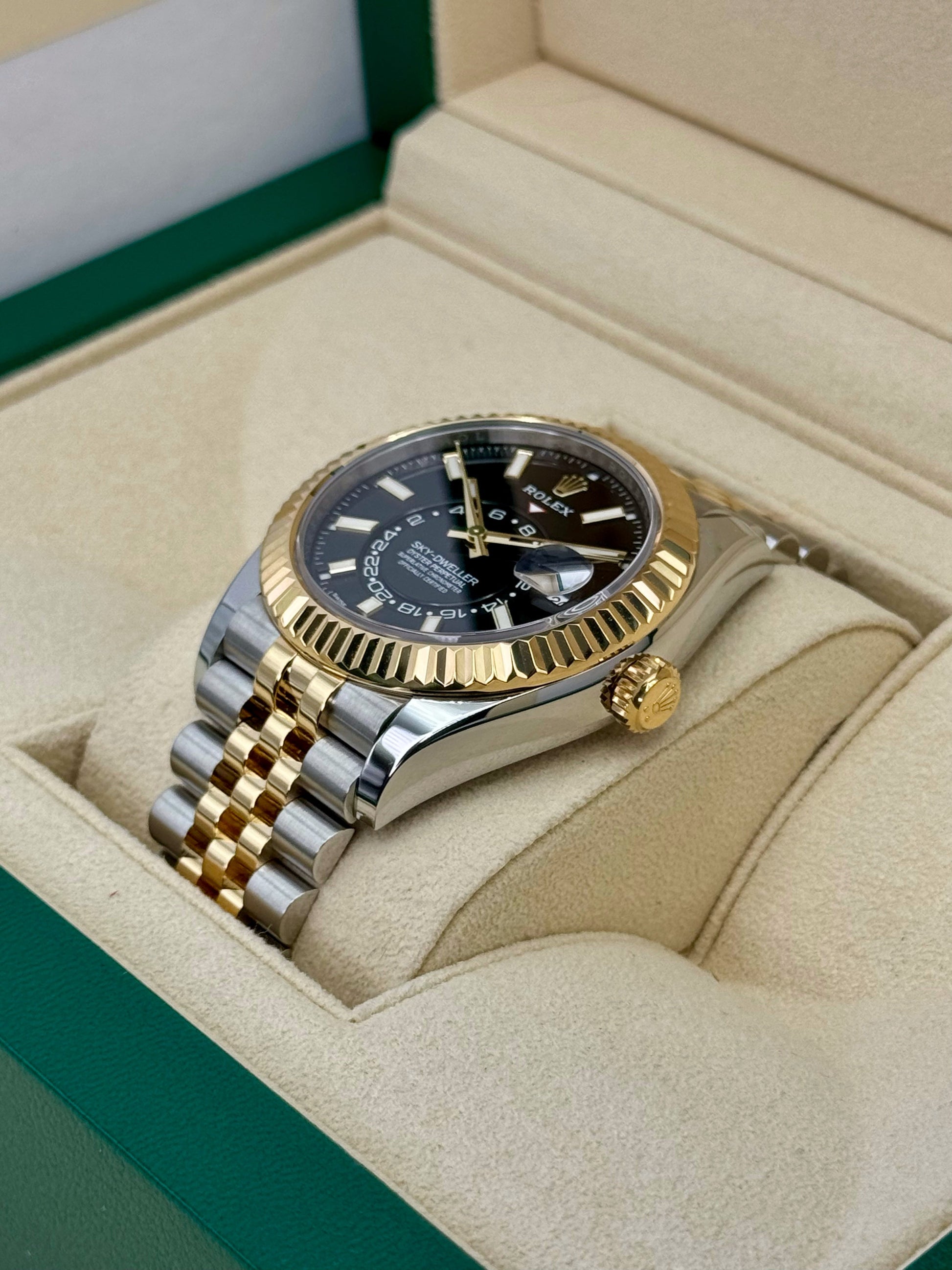2022 Rolex Sky-Dweller 42mm 326933 Two-Tone Jubilee Black Dial - MyWatchLLC