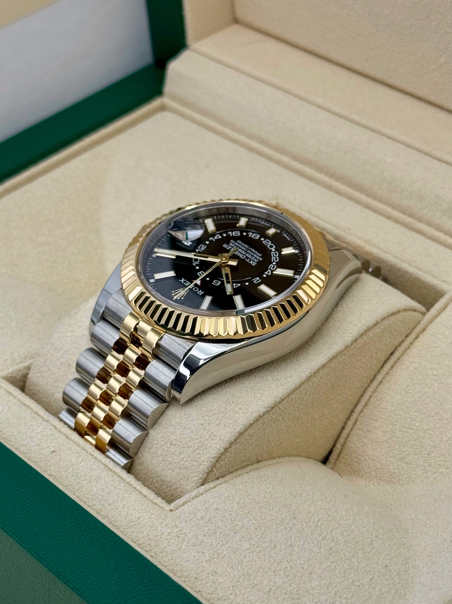2022 Rolex Sky-Dweller 42mm 326933 Two-Tone Jubilee Black Dial - MyWatchLLC