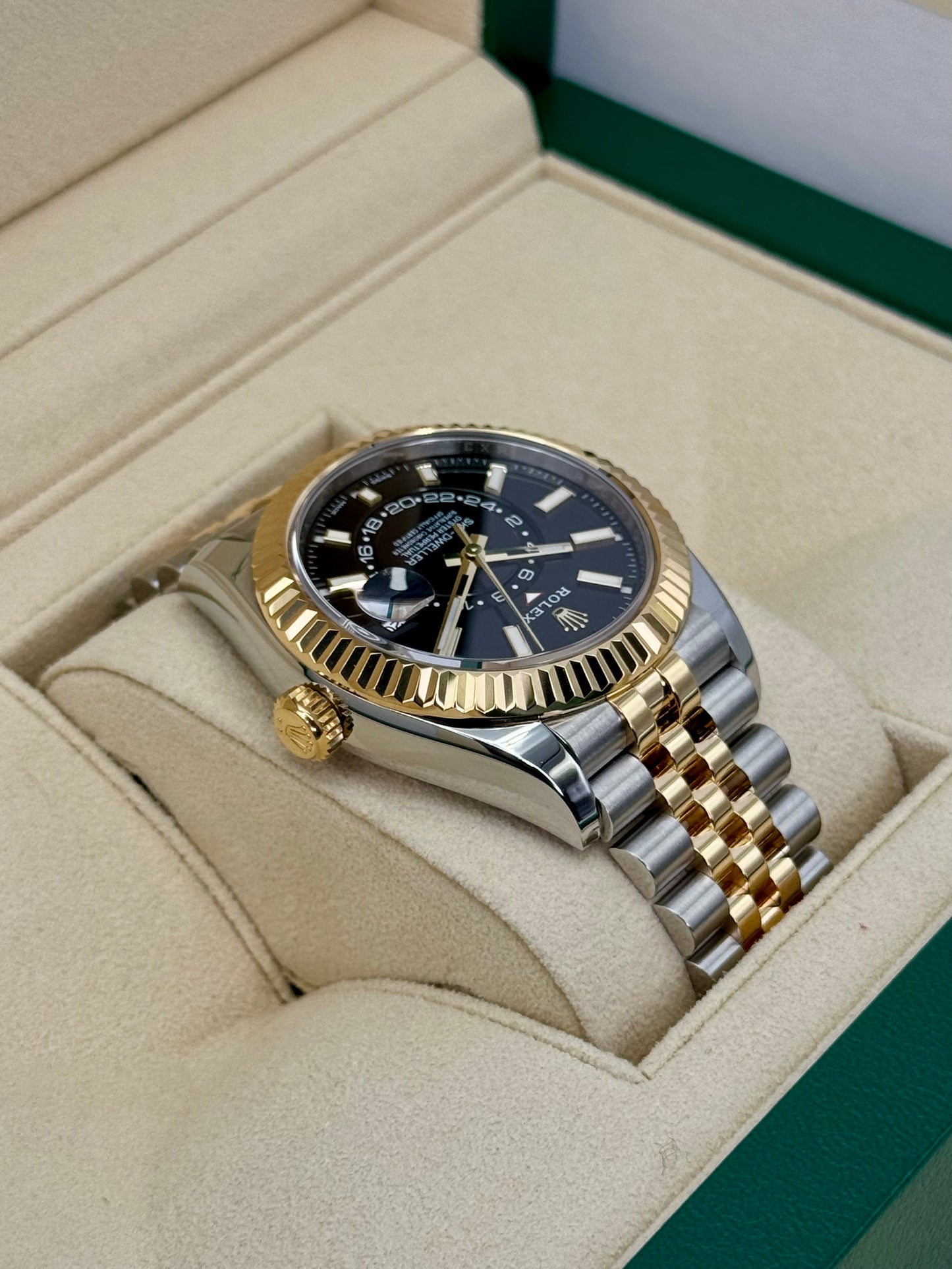 2022 Rolex Sky-Dweller 42mm 326933 Two-Tone Jubilee Black Dial - MyWatchLLC