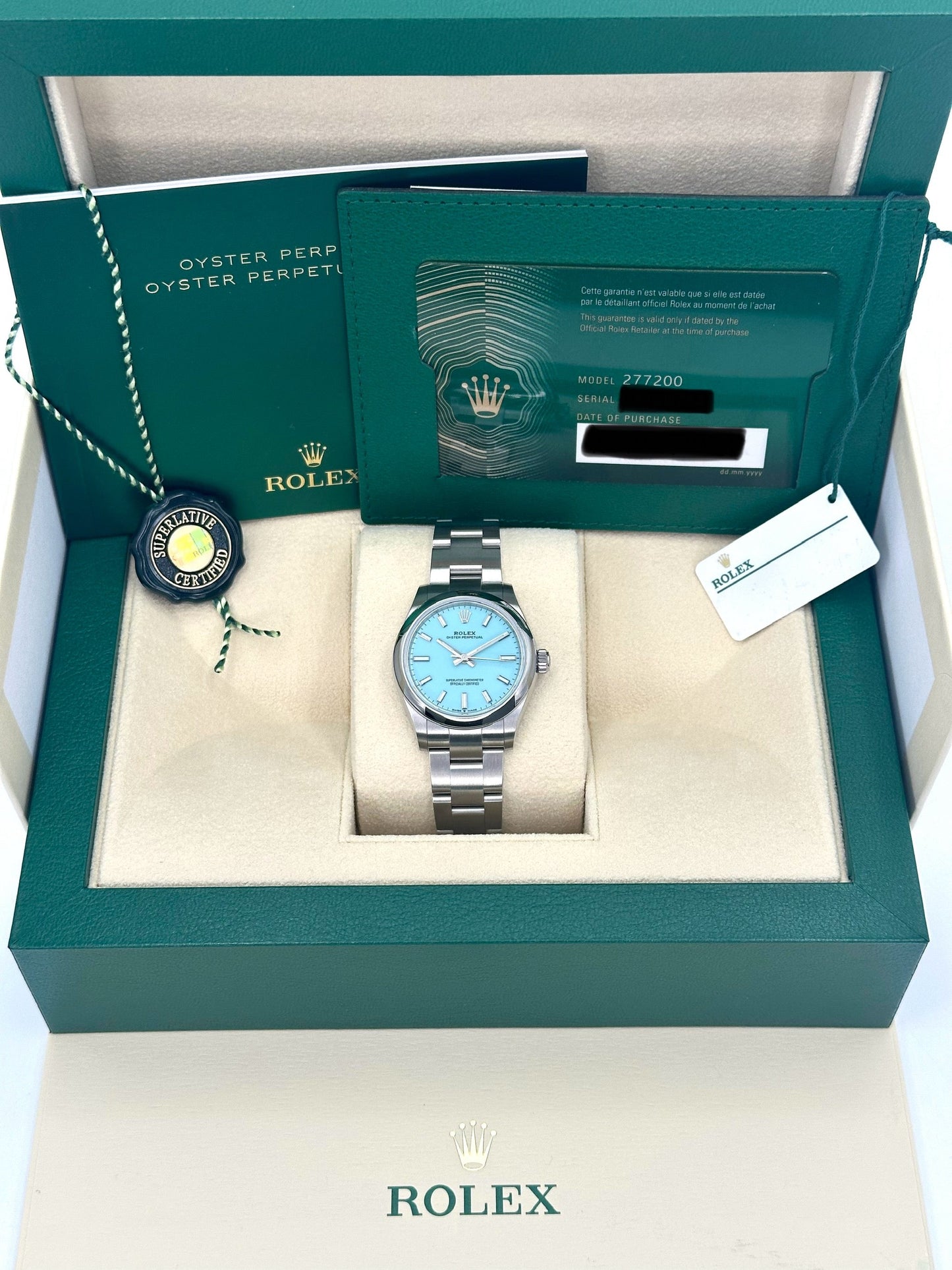 NEW 2024 Rolex Oyster Perpetual 31mm 277200 Tiffany Blue Dial - MyWatchLLC
