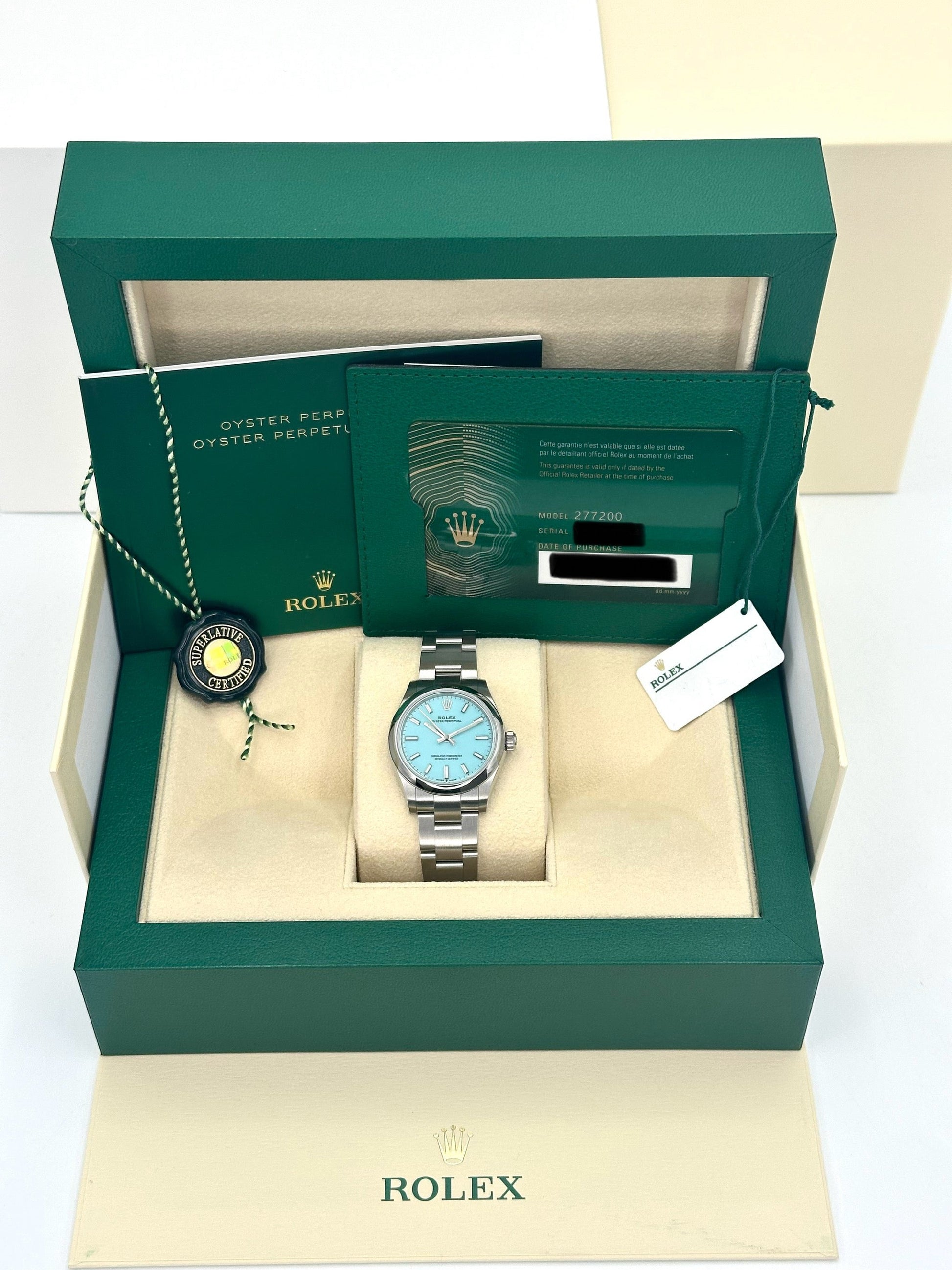 NEW 2024 Rolex Oyster Perpetual 31mm 277200 Tiffany Blue Dial - MyWatchLLC