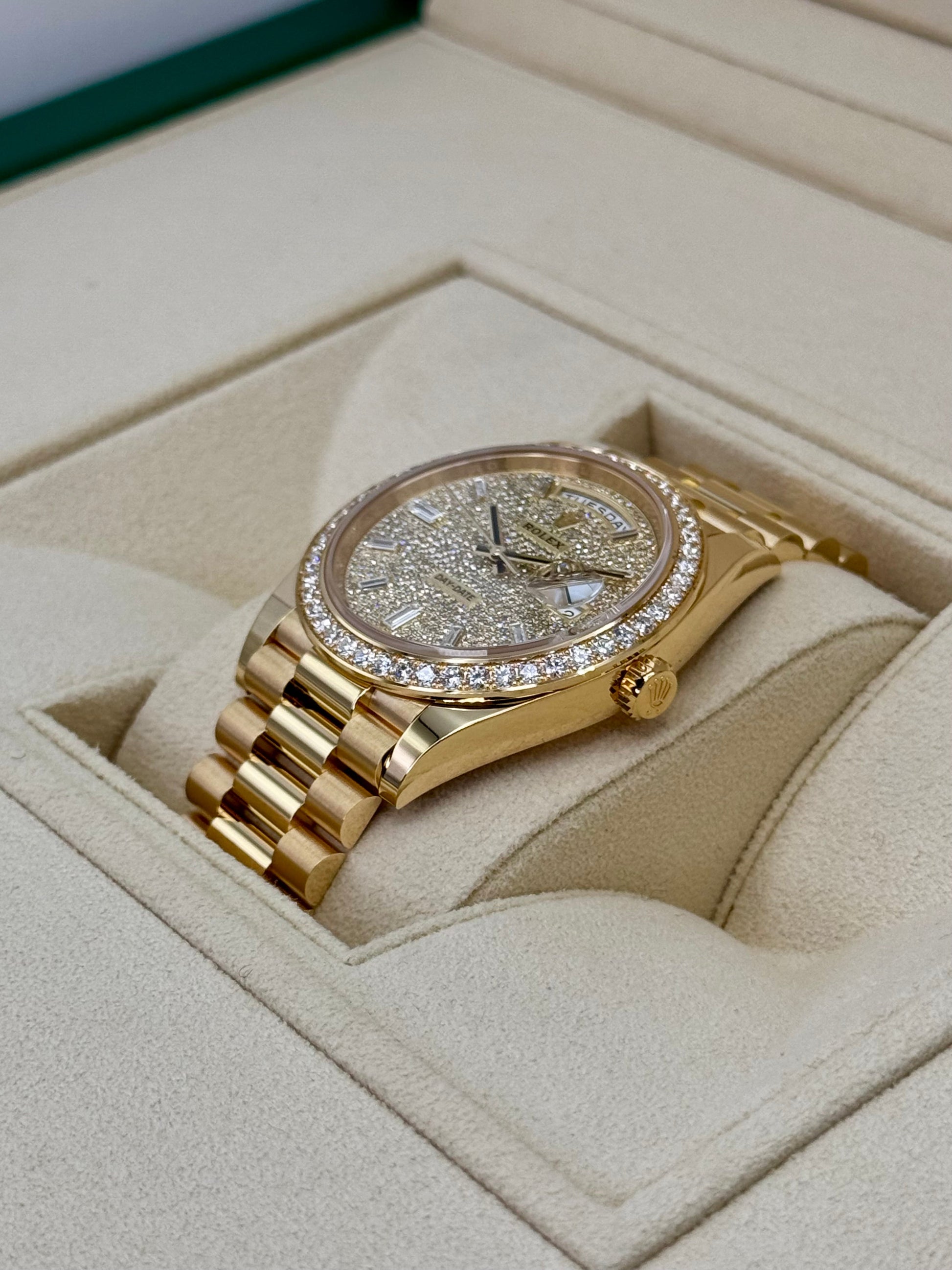 NEW 2024 Rolex Day-Date 40mm 228348RBR Diamond Paved Dial - MyWatchLLC
