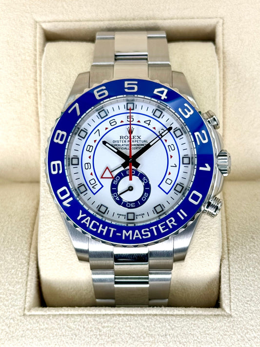2013 Rolex Yacht-Master II 44mm 116680 Stainless Steel White Dial - MyWatchLLC