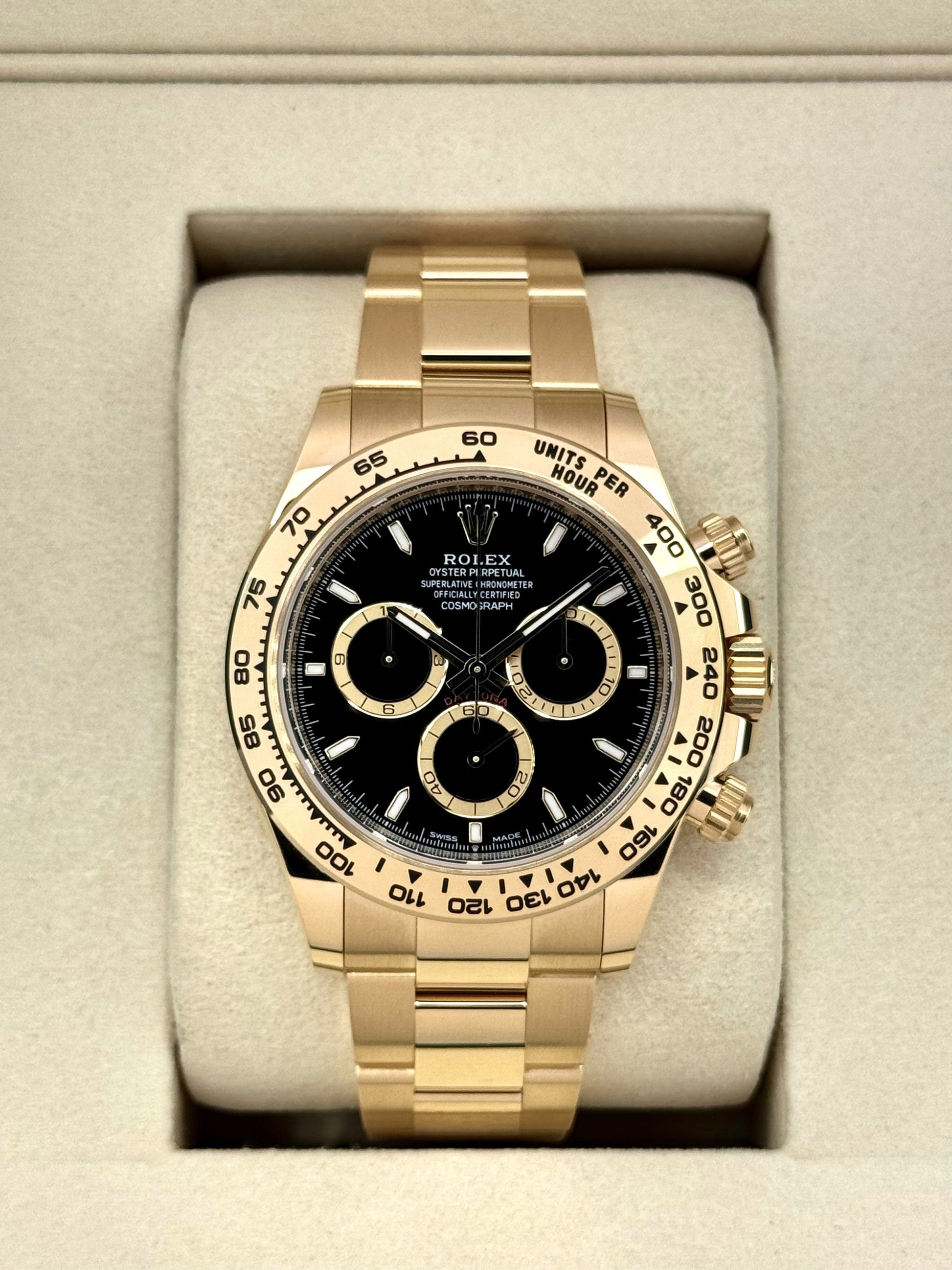 NEW 2025 Rolex Daytona 40mm 126508 18K Yellow Gold Black Dial - MyWatchLLC