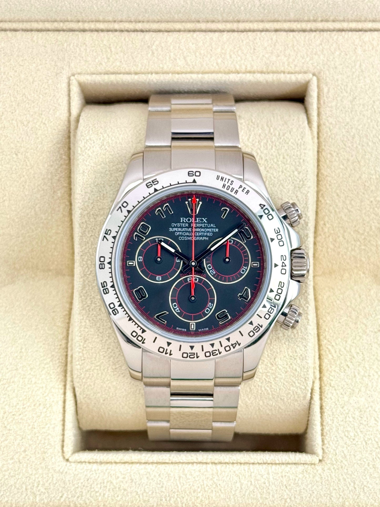 2010 Rolex Daytona 40mm 116509 White Gold Grey Arabic Racing Dial - MyWatchLLC